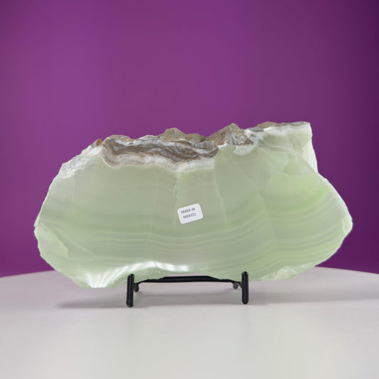 Green Calcite Slab (Mexico) (Includes Black Metal Stand)