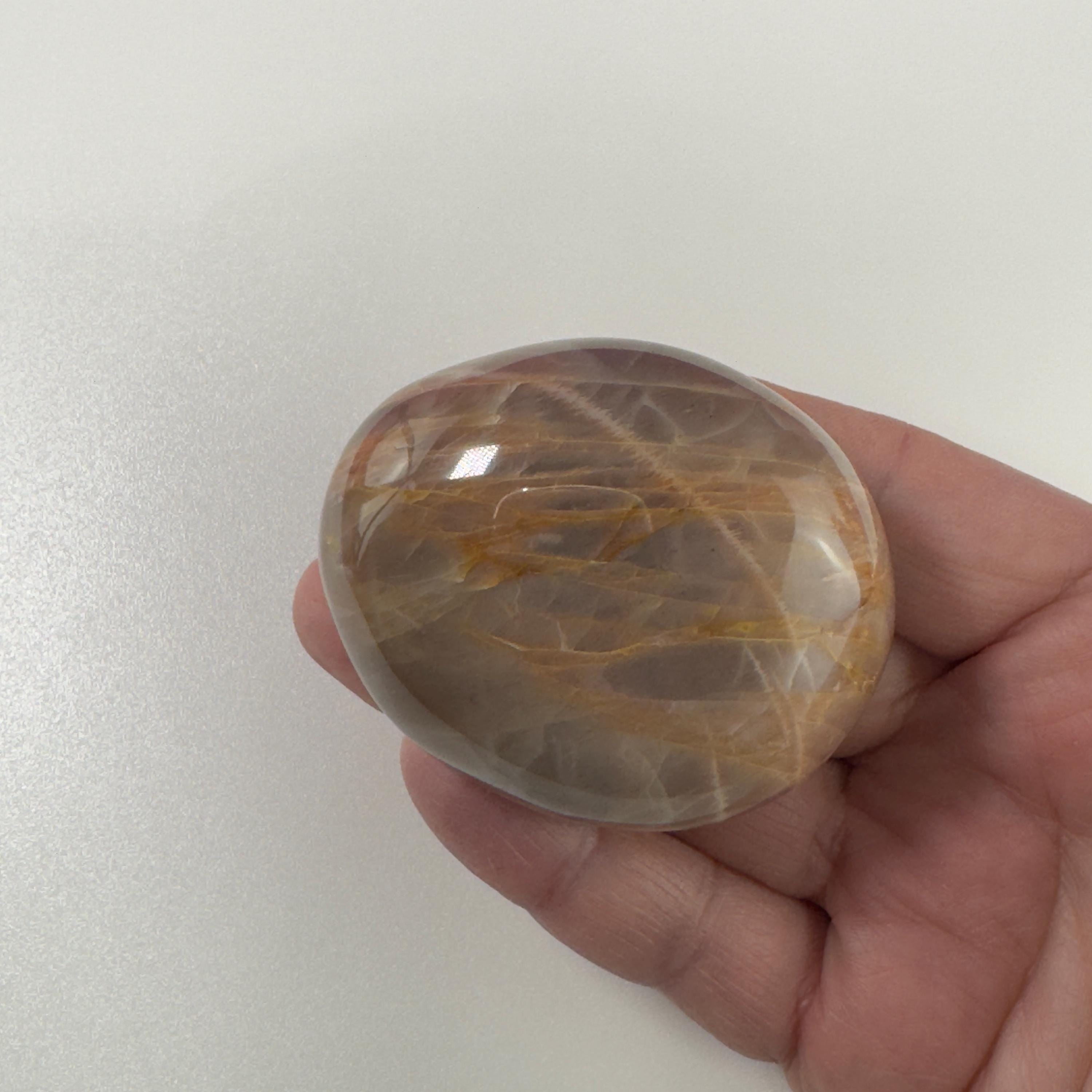 Moonstone Palm Stone, Flashy Stone
