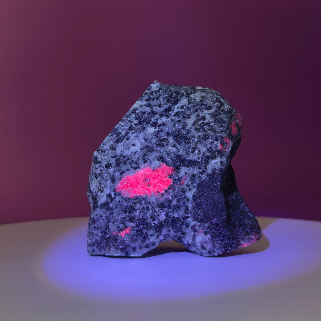 Ruby Zoisite Semi-Polished Specimen, UV Reactive