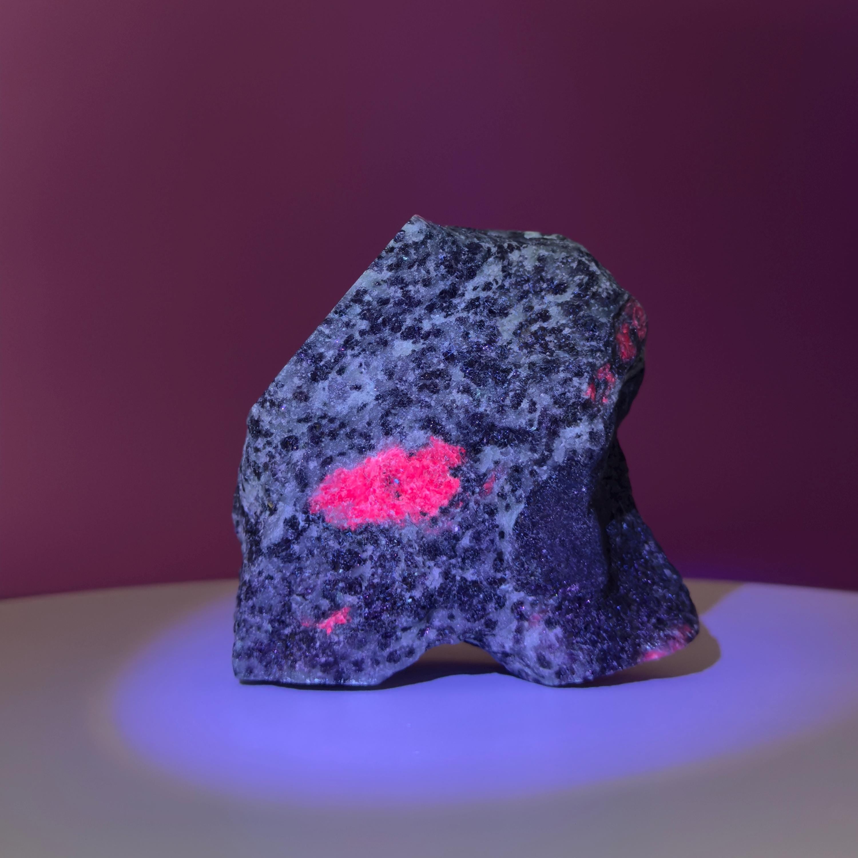 Ruby Zoisite Semi-Polished Specimen, UV Reactive