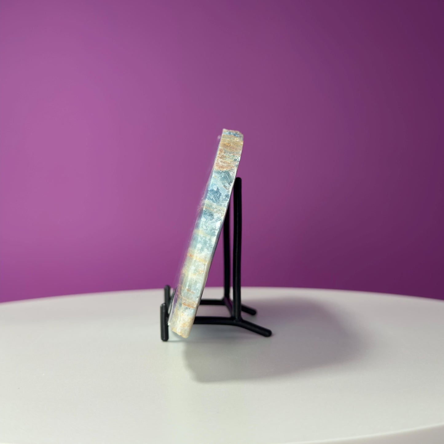 Blue Onyx Slab (Mexico) (Includes Black Metal Stand)