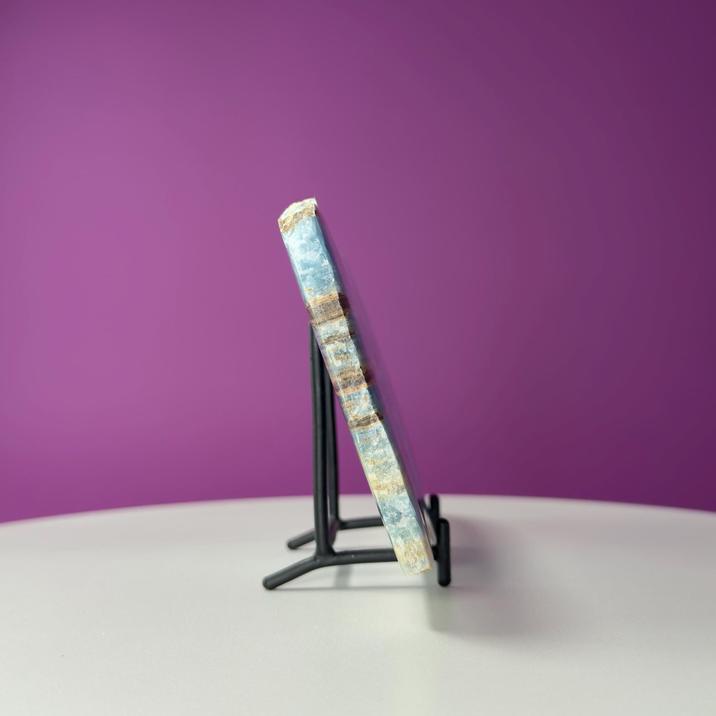 Blue Onyx Slab (Mexico) (Includes Black Metal Stand)