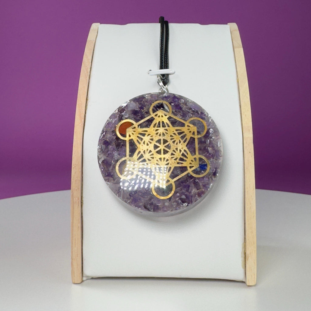 Amethyst Metatron Orgonite Necklace