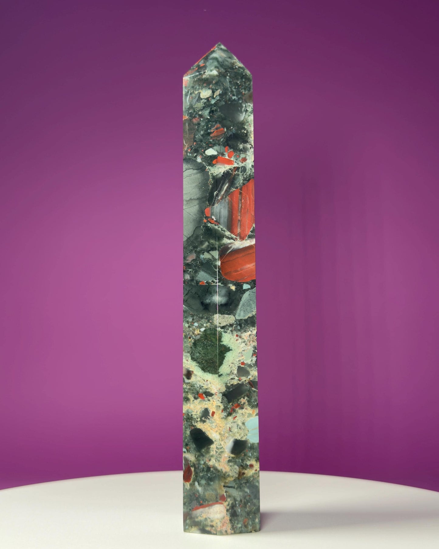 African Bloodstone Tower, 10 Inches Tall