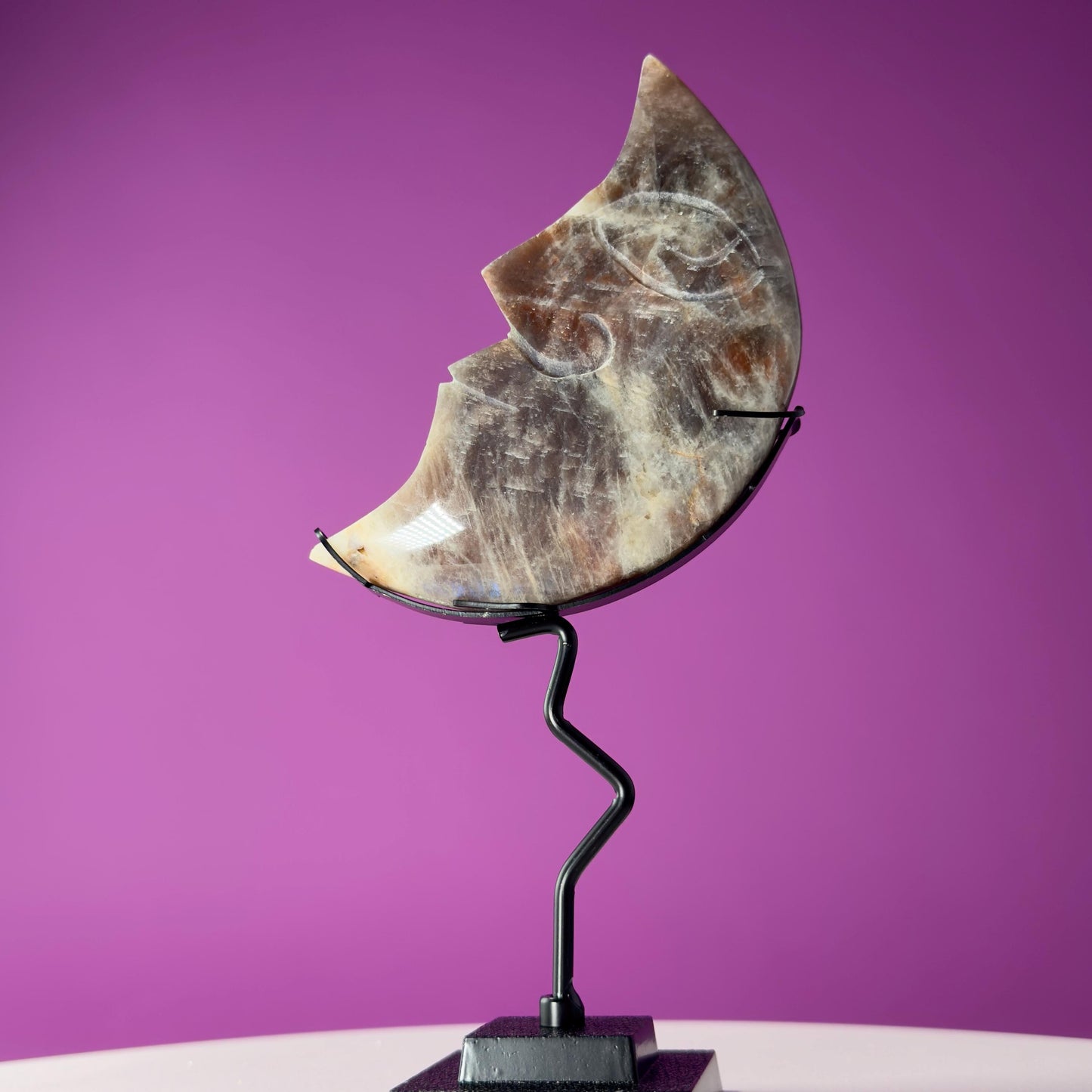 Moonstone Moon (Includes Black Metal Stand)