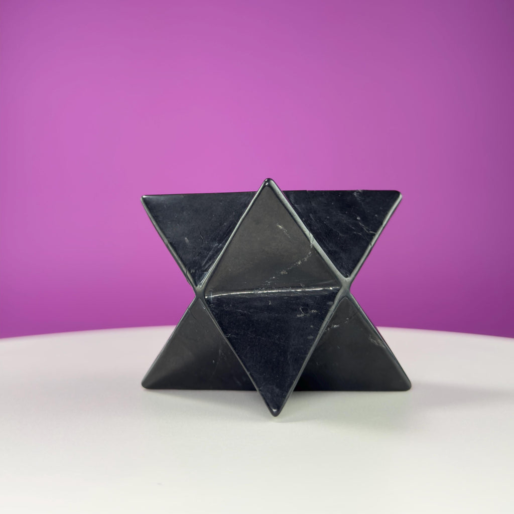 Shungite Merkaba Carving (Russia), Akonis Misfit Crystal