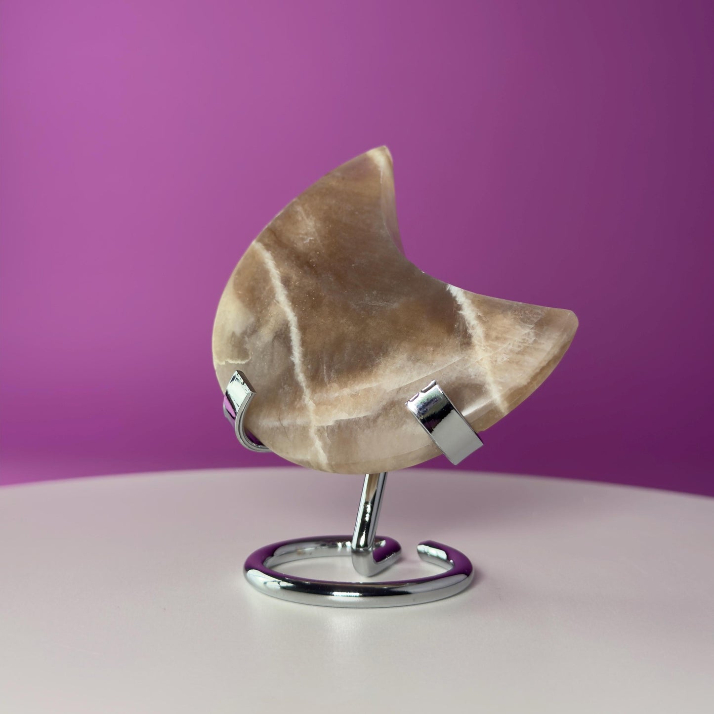 Moonstone Moon (Includes Silver Metal Stand)