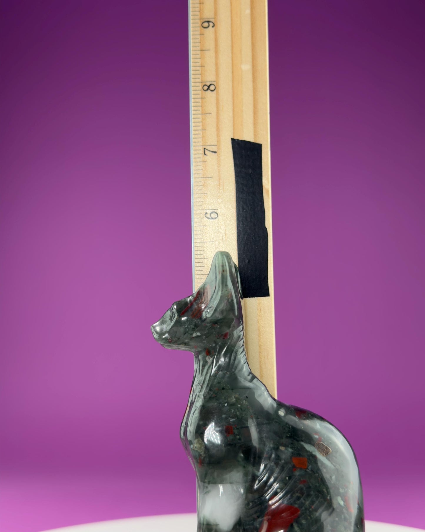 African Bloodstone Egyptian Sphinx Cat Carving, 5+ Inches Hand Carved,Reiki Healing, Crystal Decor,Crystal Gift,Cat Statue,Cat Decor