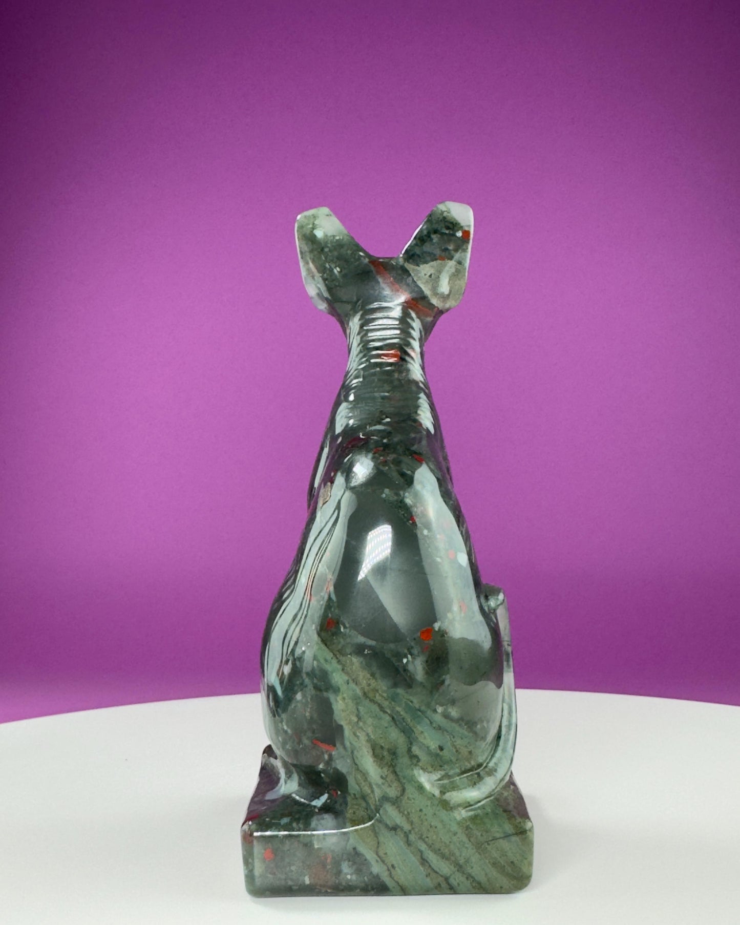 African Bloodstone Egyptian Sphinx Cat Carving, 5+ Inches Hand Carved,Reiki Healing, Crystal Decor,Crystal Gift,Cat Statue,Cat Decor