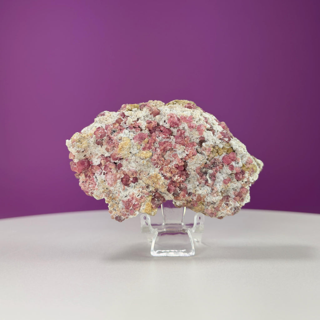 Pink Garnet Specimen (Mexico) (Includes Acrylic Stand)