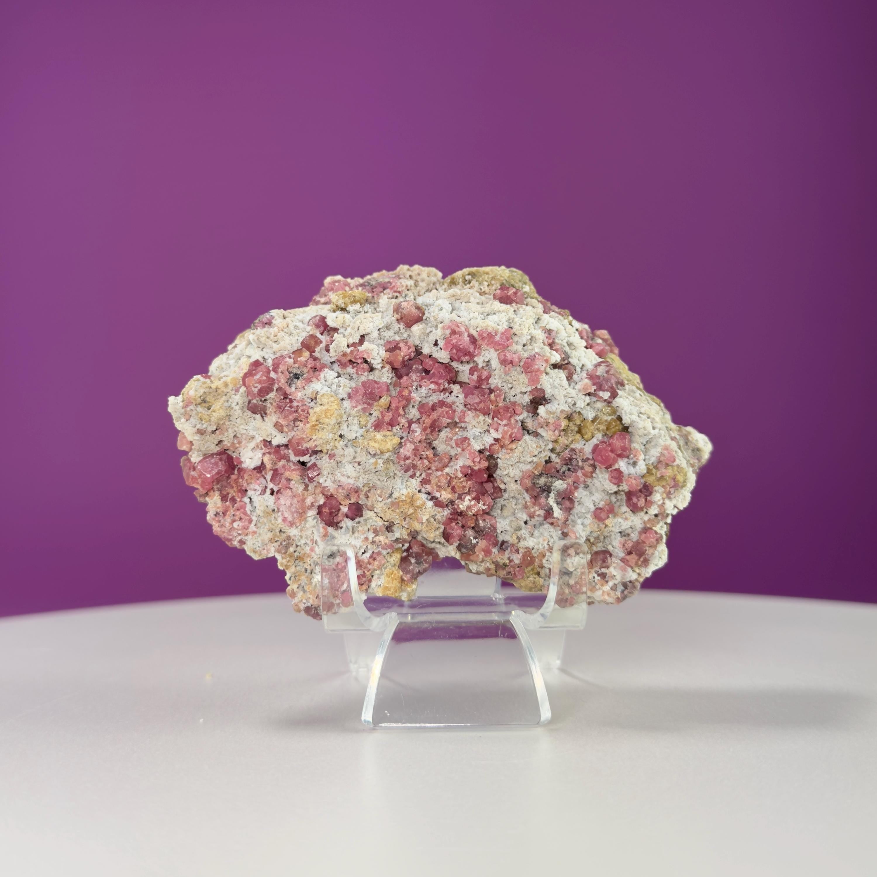 Pink Garnet Specimen (Mexico) (Includes Acrylic Stand)