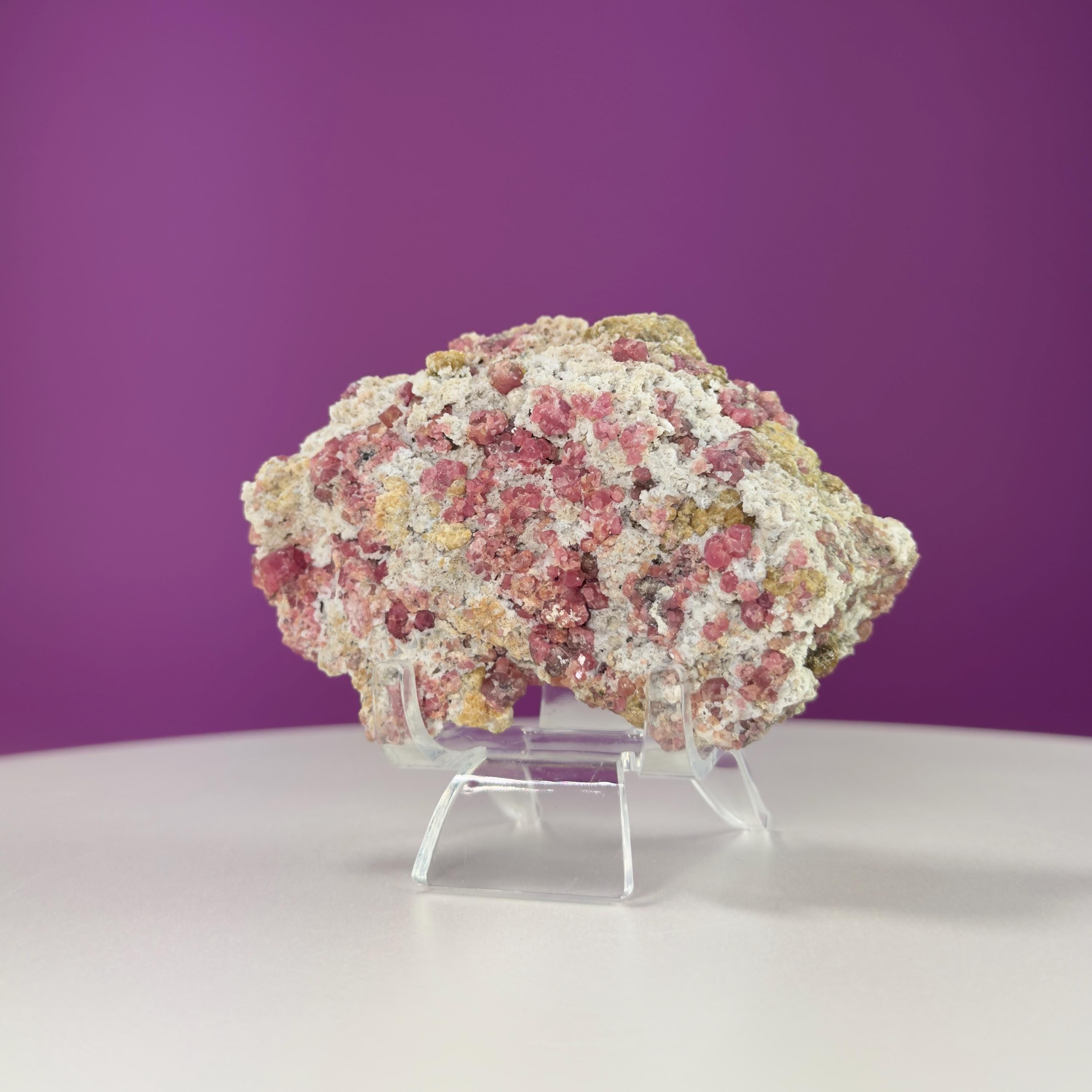 Pink Garnet Specimen (Mexico) (Includes Acrylic Stand)