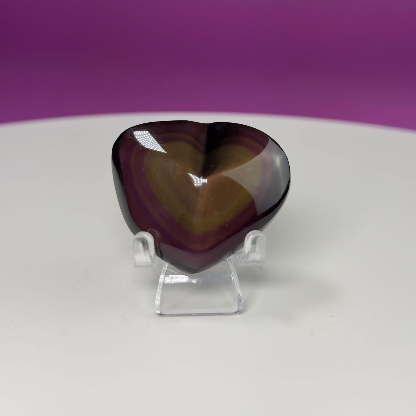 Mini Rainbow Obsidian Heart Carving (Mexico)