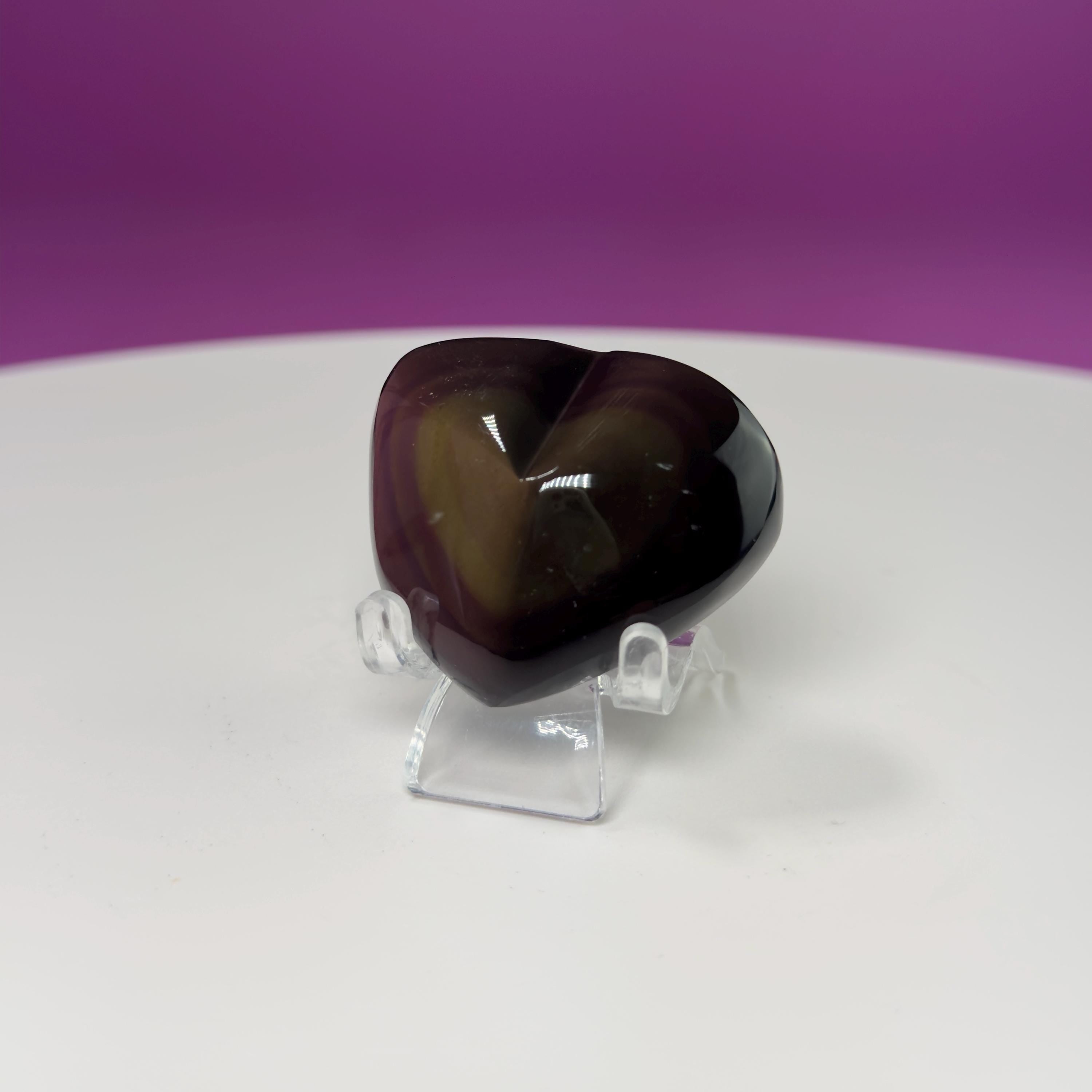 Mini Rainbow Obsidian Heart Carving (Mexico)