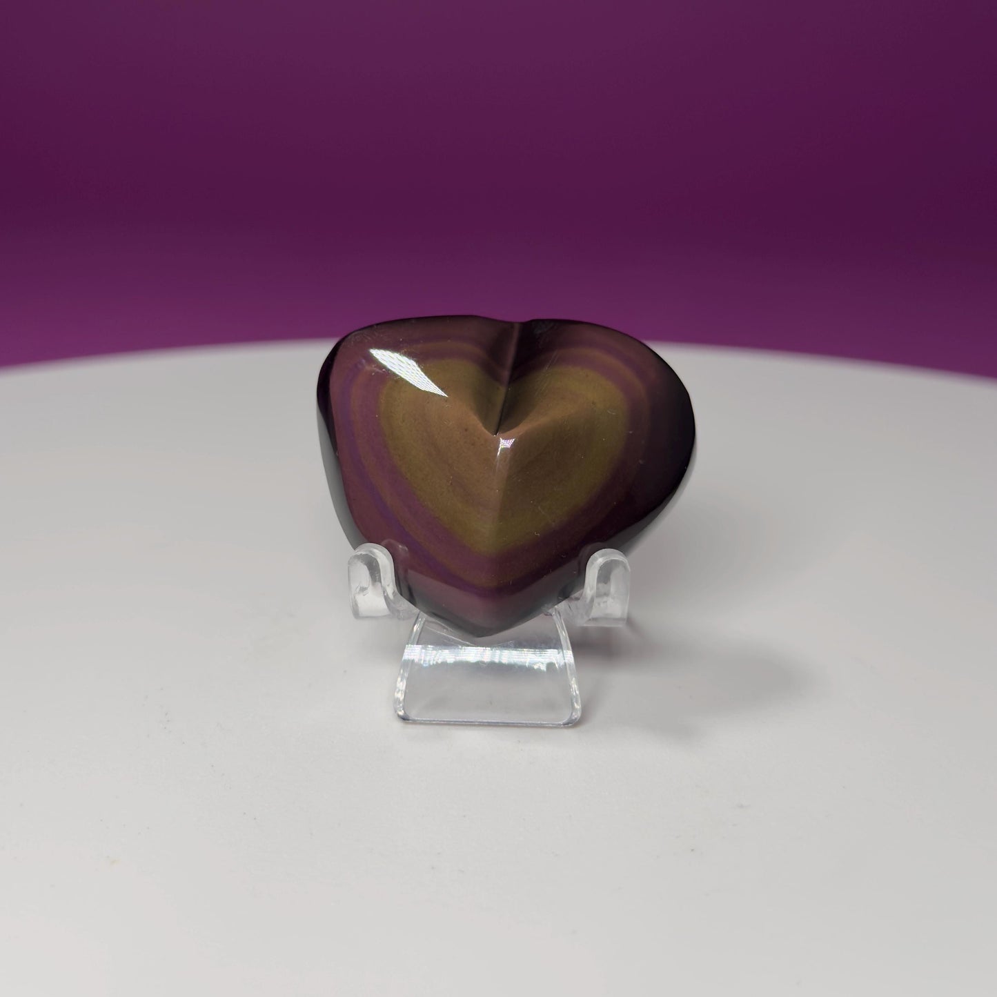 Mini Rainbow Obsidian Heart Carving (Mexico)