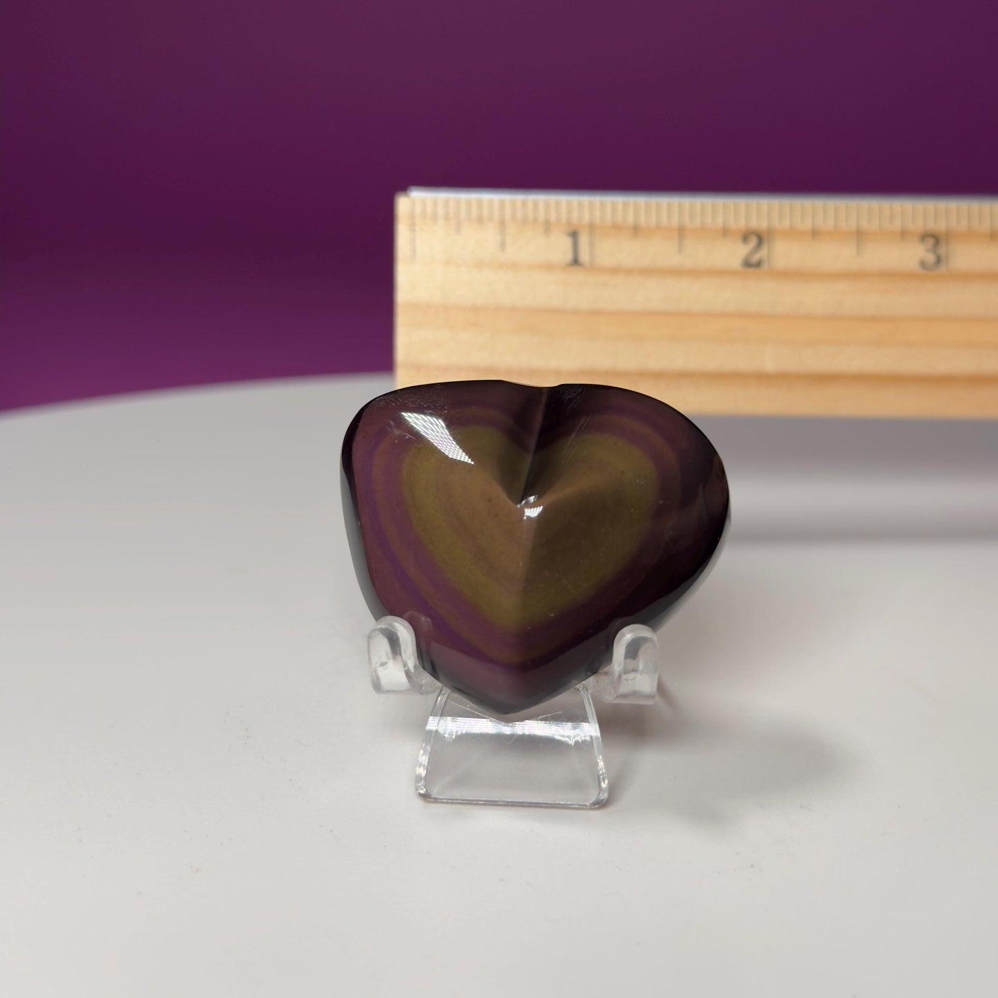 Mini Rainbow Obsidian Heart Carving (Mexico)