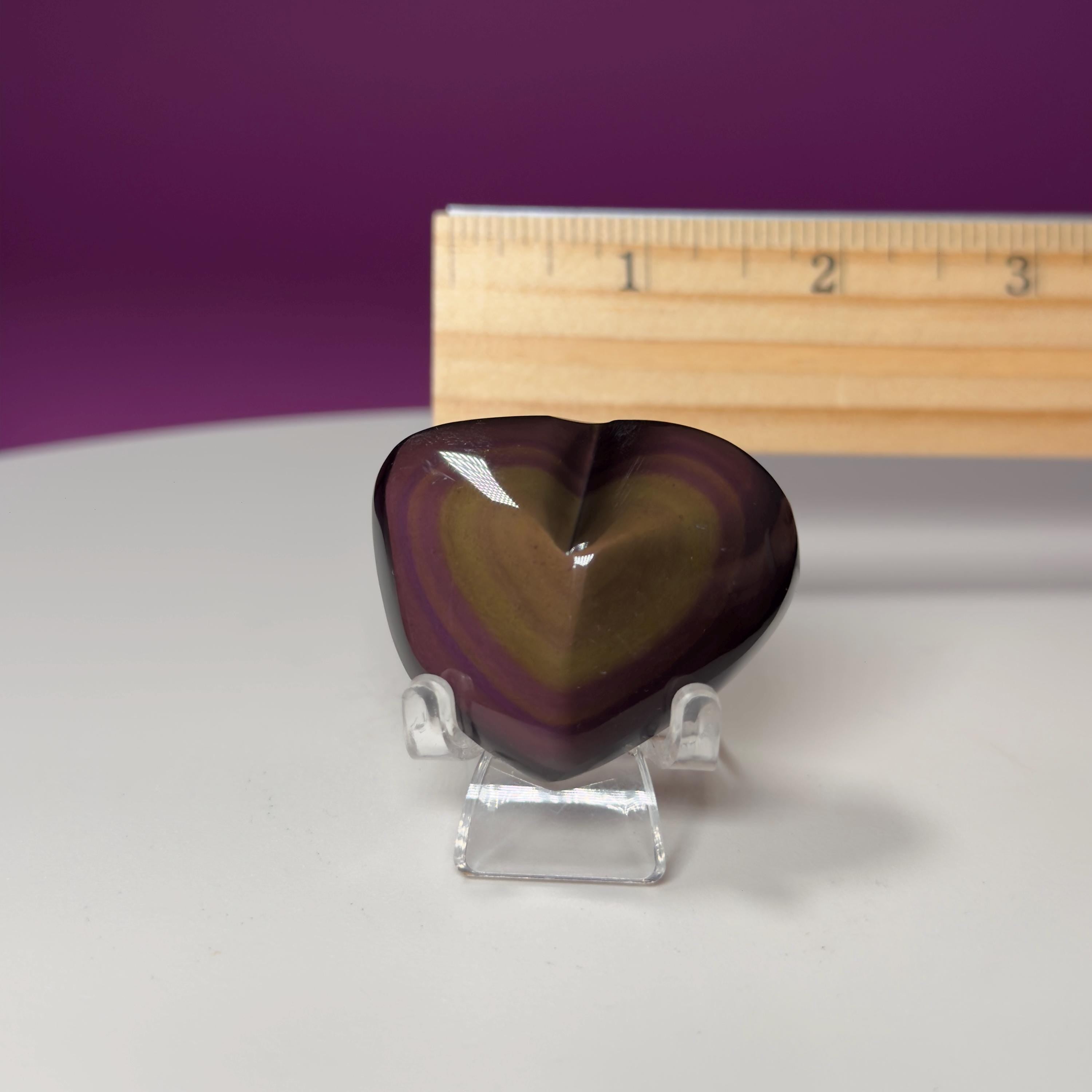 Mini Rainbow Obsidian Heart Carving (Mexico)