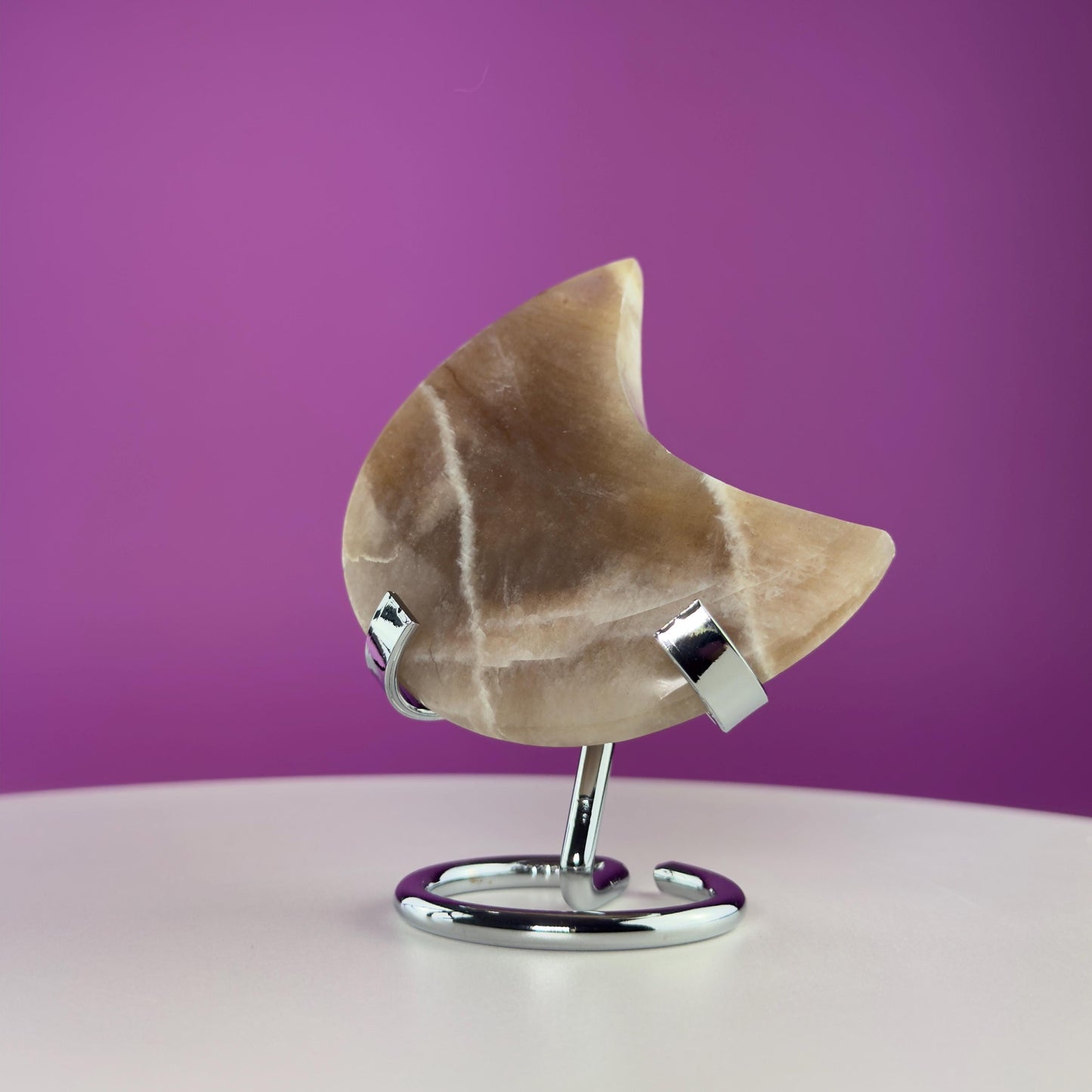Moonstone Moon (Includes Silver Metal Stand)