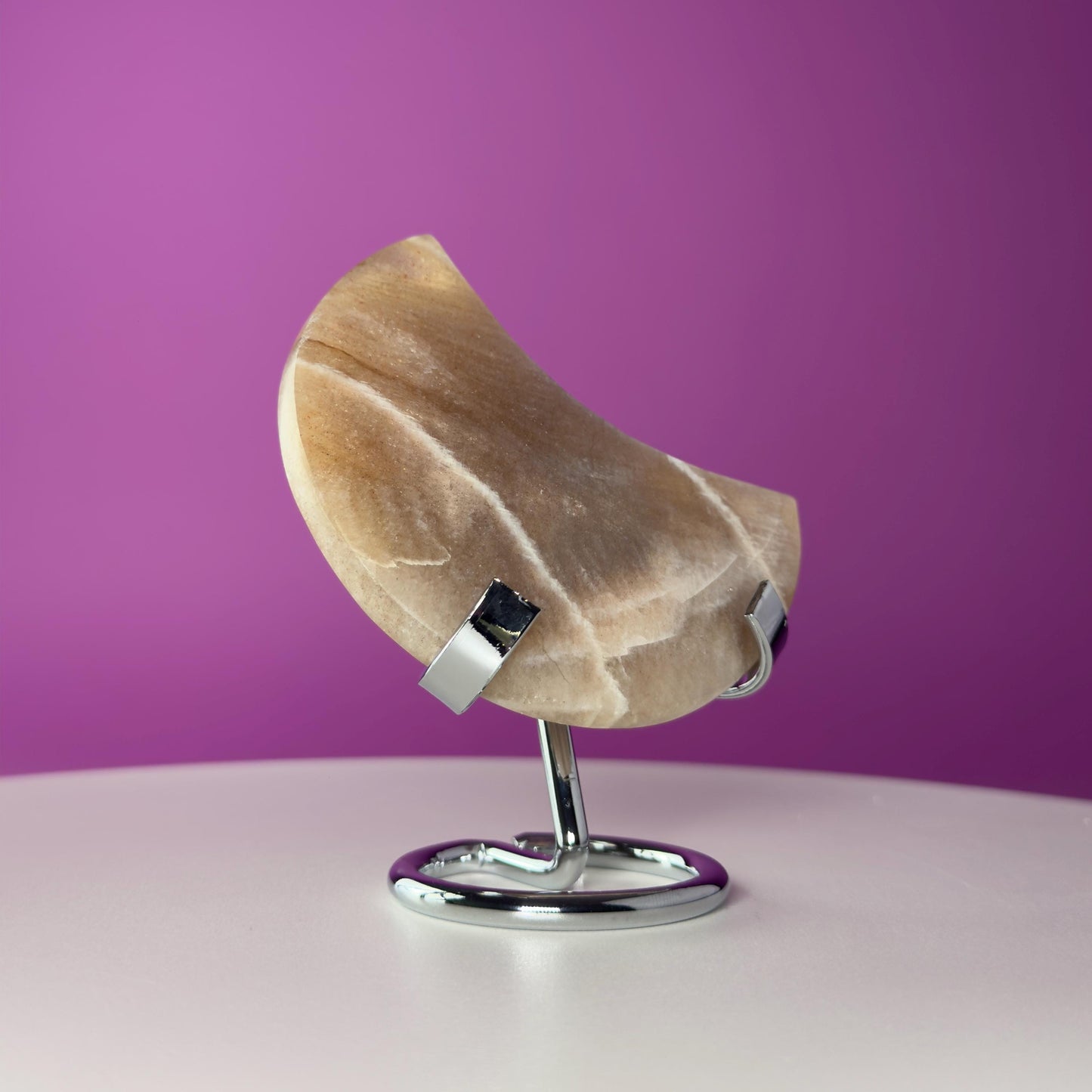 Moonstone Moon (Includes Silver Metal Stand)