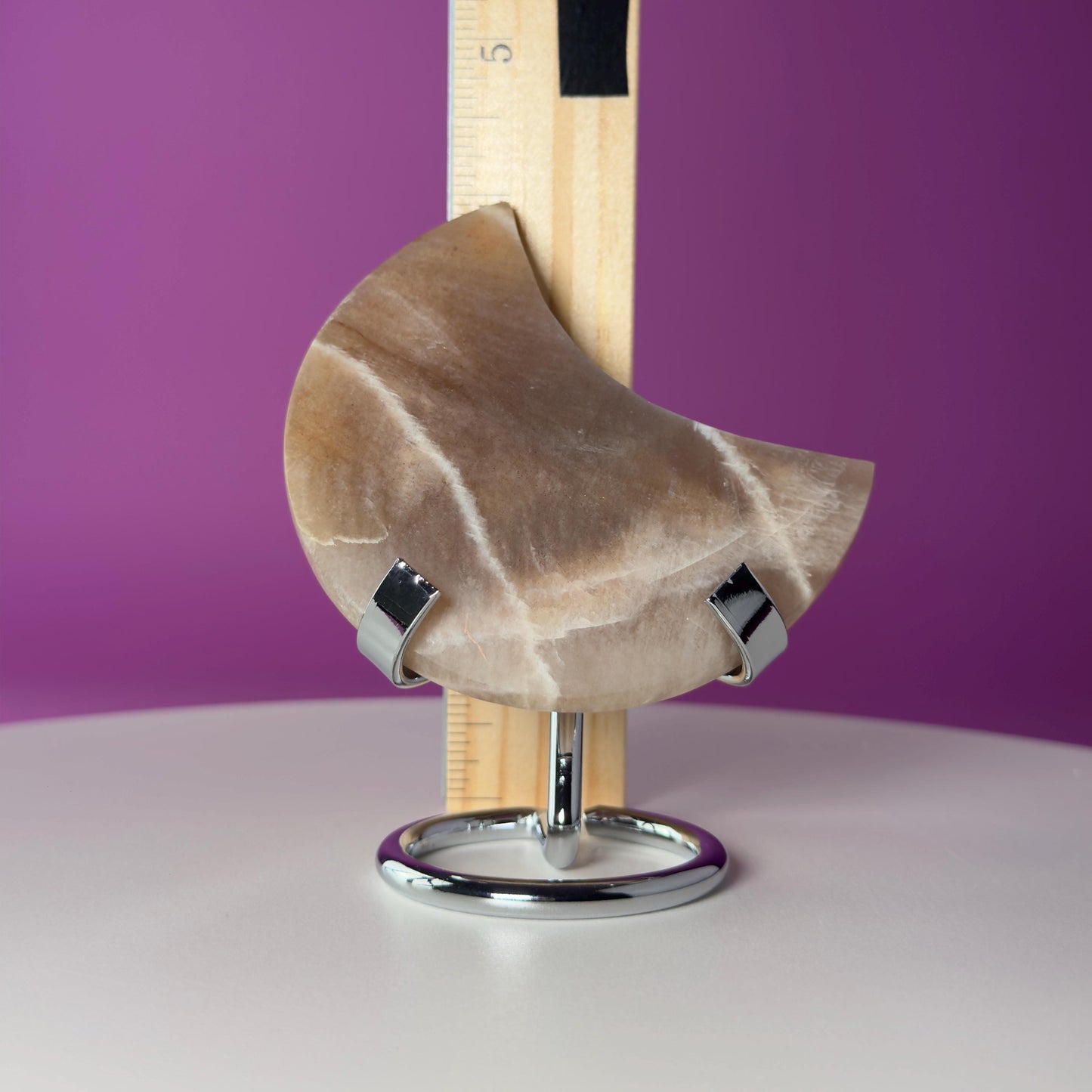 Moonstone Moon (Includes Silver Metal Stand)