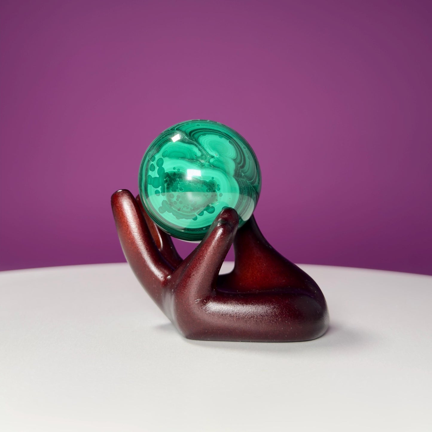 Malachite Sphere (Democratic Republic of the Congo) (Includes Hand Sphere Stand)