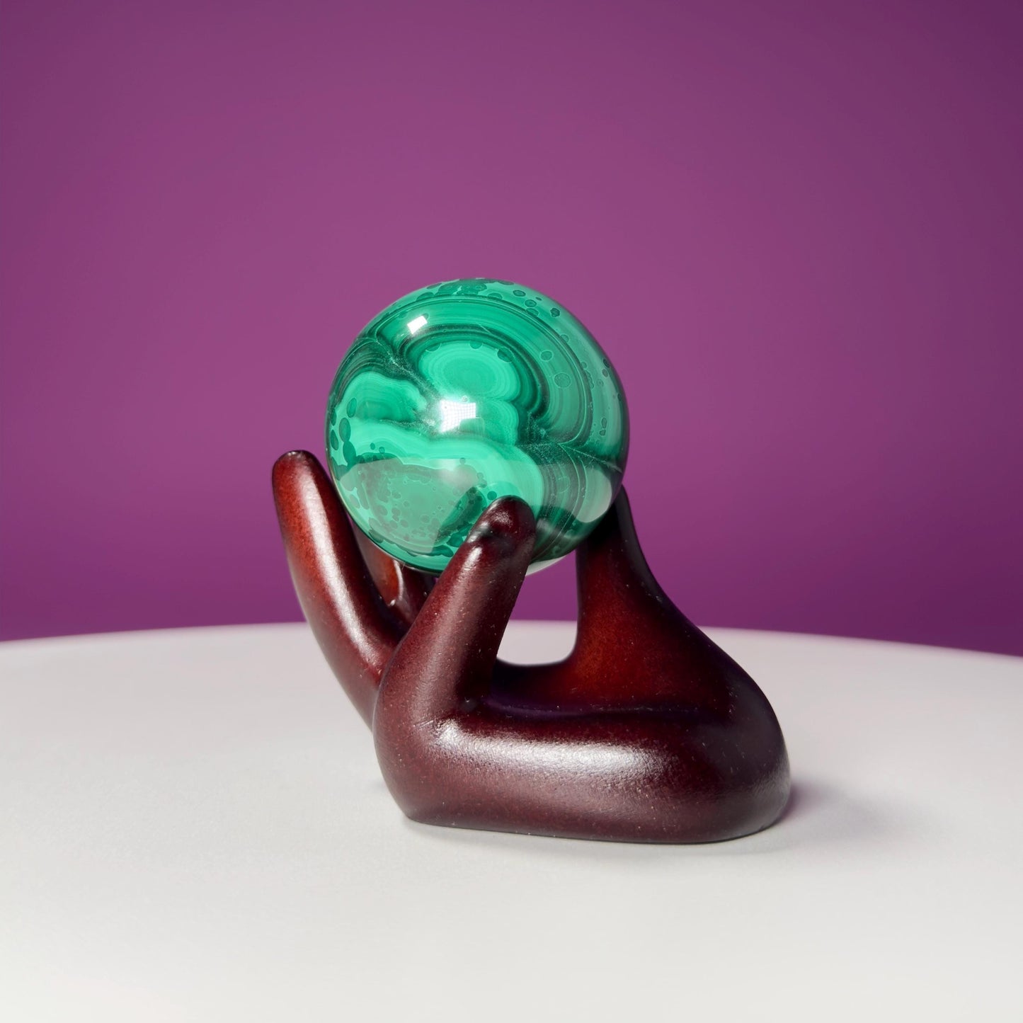Malachite Sphere (Democratic Republic of the Congo) (Includes Hand Sphere Stand)