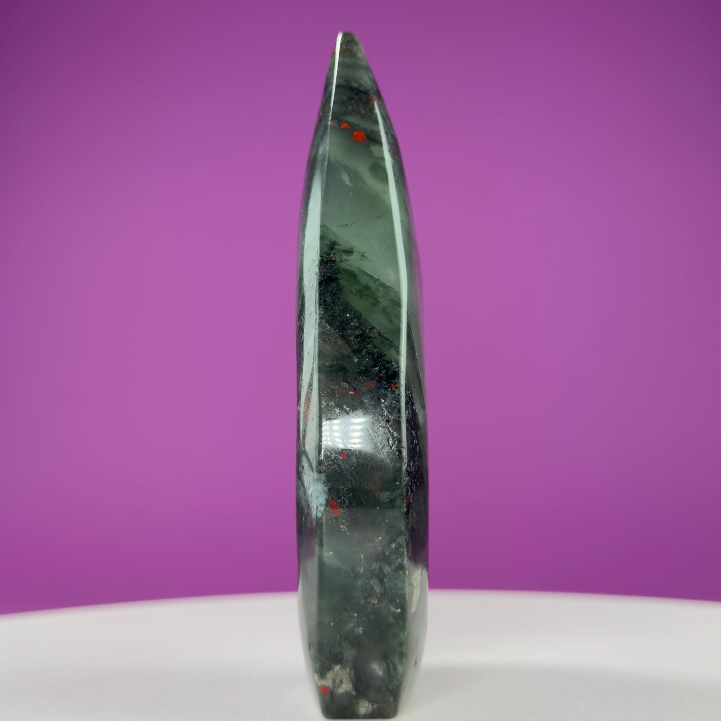 African Bloodstone Skull Flame Carving