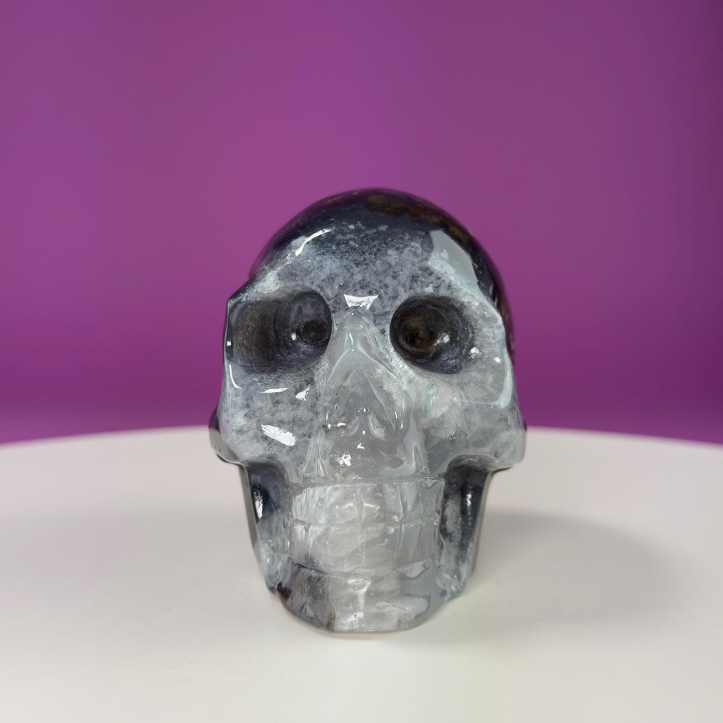 Volcanic Agate Skull, UV Reactive