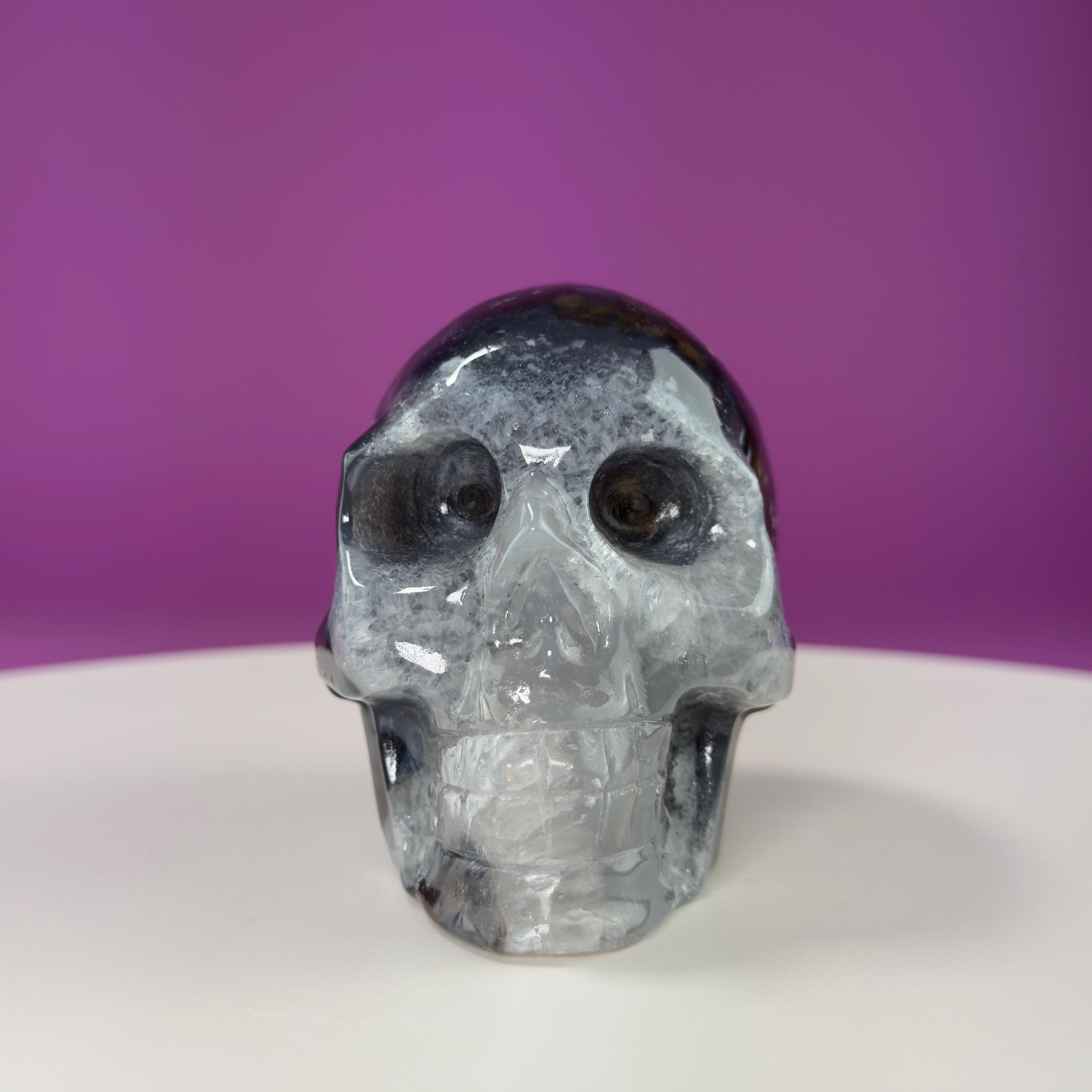 Volcanic Agate Skull, UV Reactive