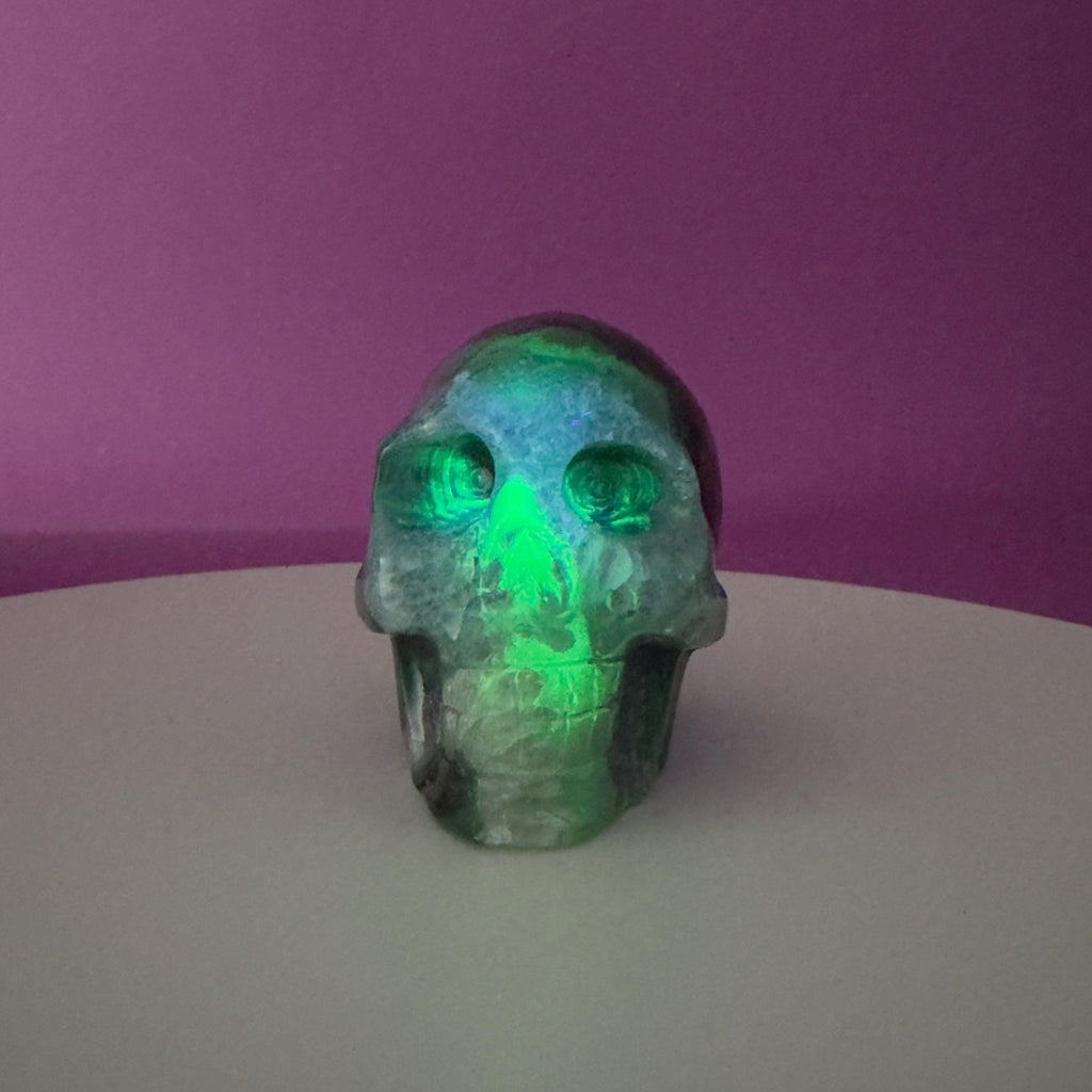 Volcanic Agate Skull, UV Reactive