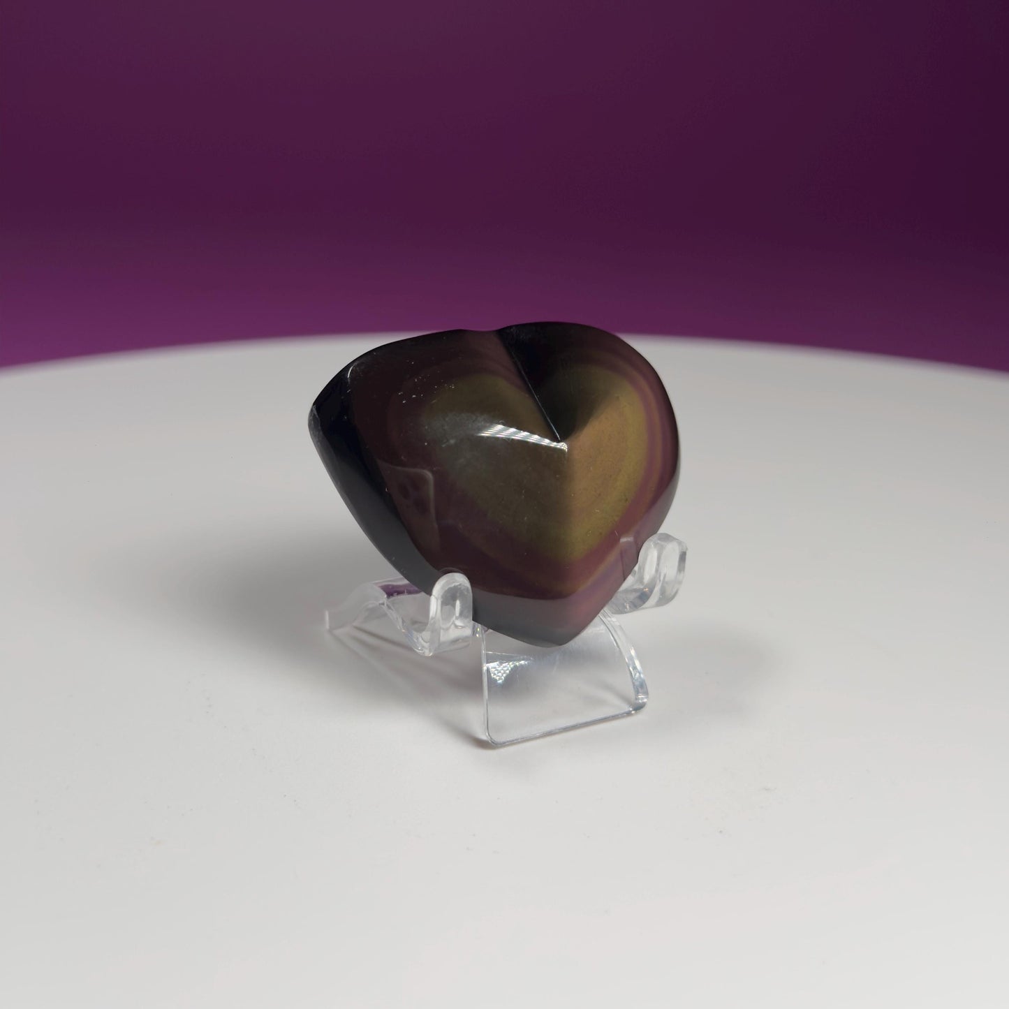 Mini Rainbow Obsidian Heart Carving (Mexico)