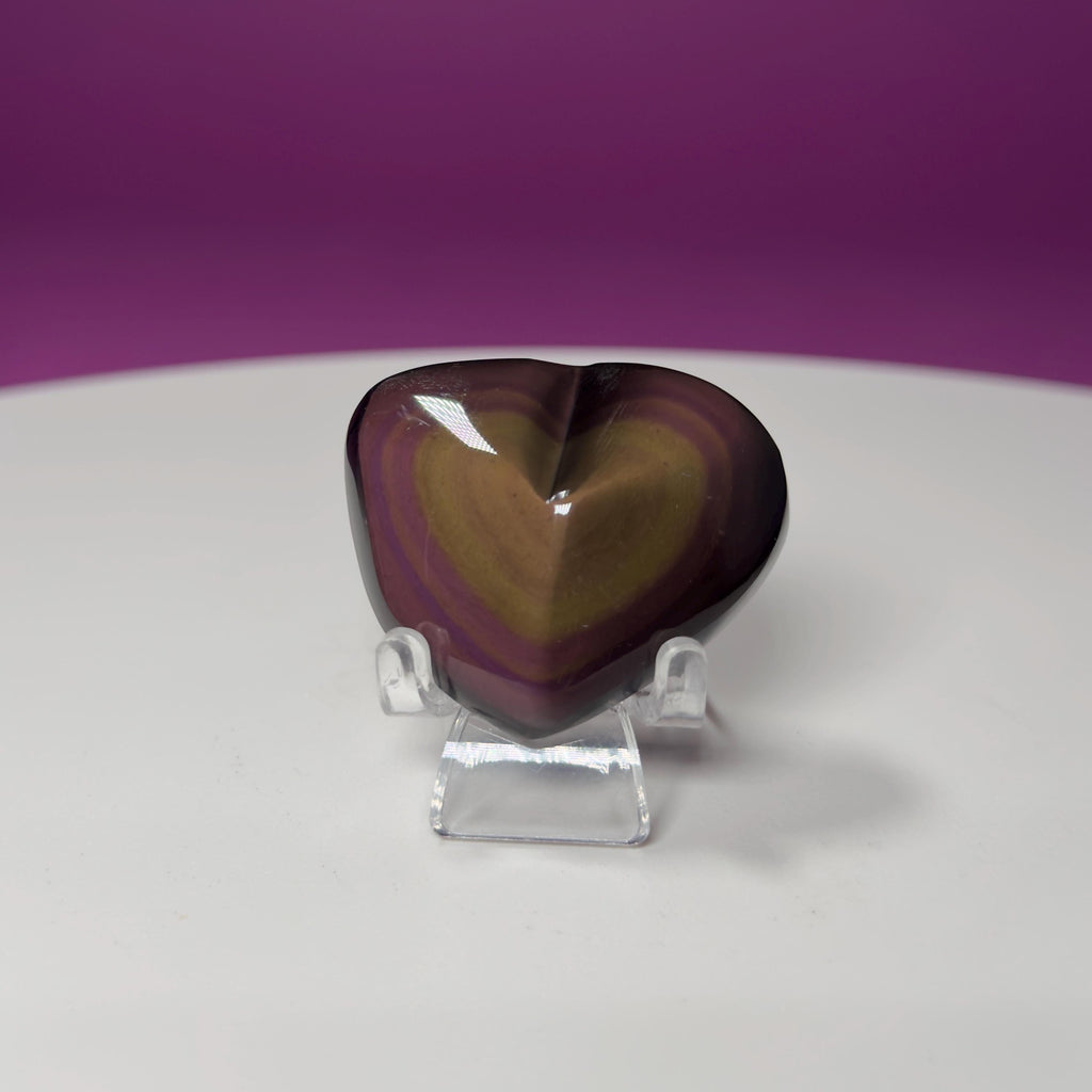 Mini Rainbow Obsidian Heart Carving (Mexico)
