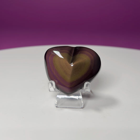 Mini Rainbow Obsidian Heart Carving (Mexico)
