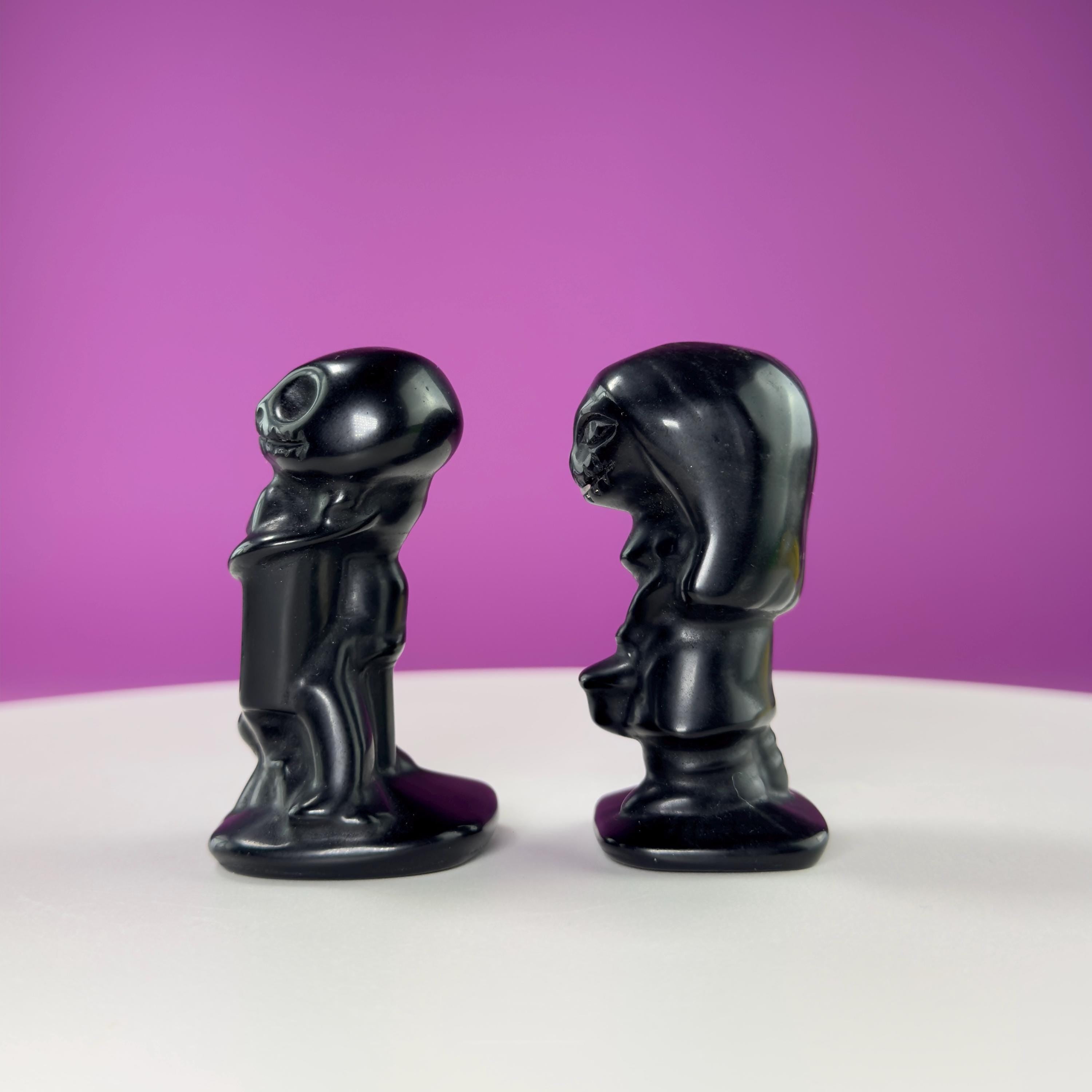 Black Obsidian Jack and Sally Carving