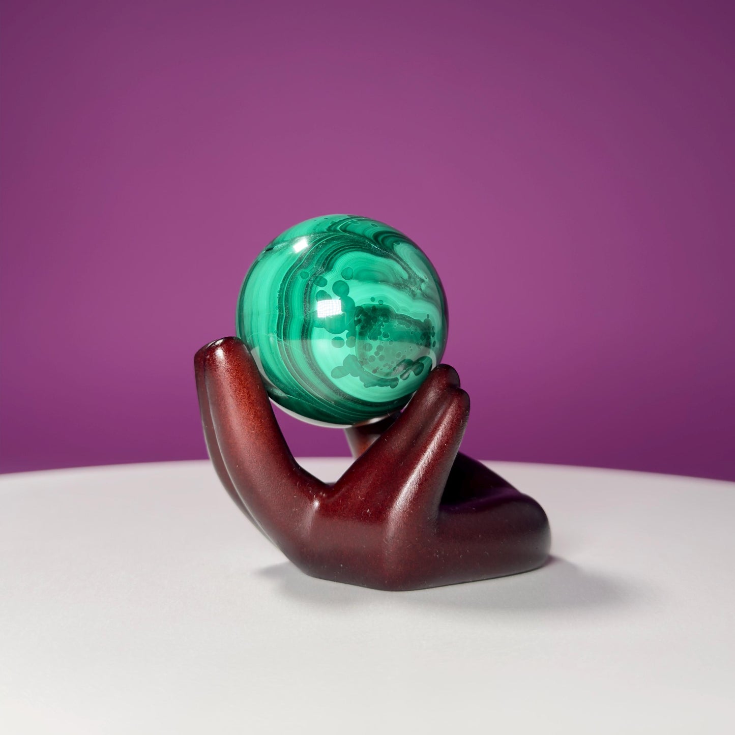 Malachite Sphere (Democratic Republic of the Congo) (Includes Hand Sphere Stand)