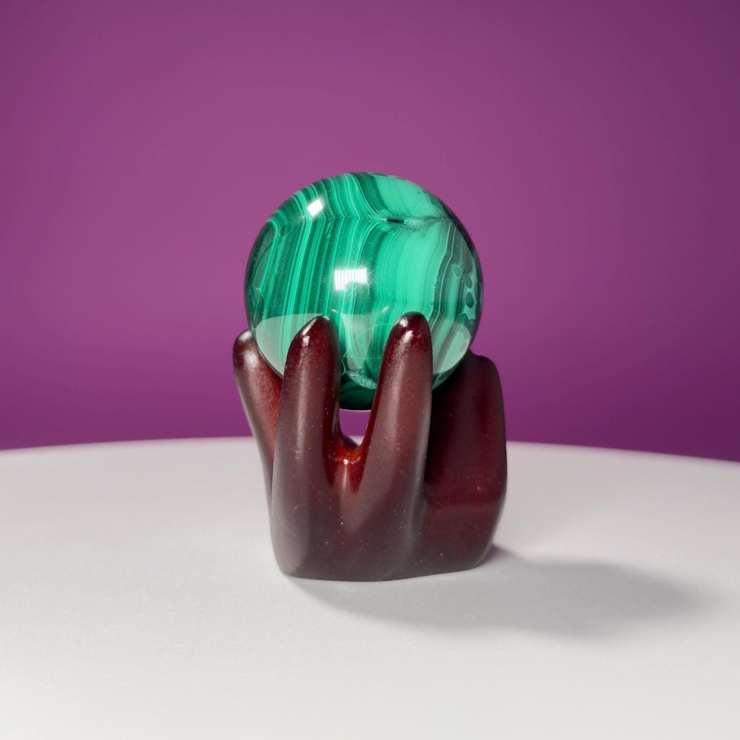 Malachite Sphere (Democratic Republic of the Congo) (Includes Hand Sphere Stand)