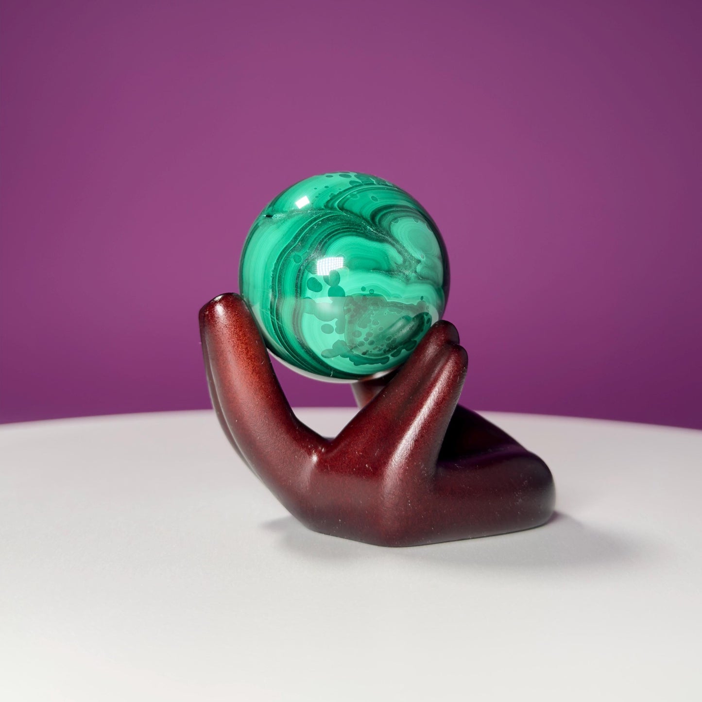 Malachite Sphere (Democratic Republic of the Congo) (Includes Hand Sphere Stand)