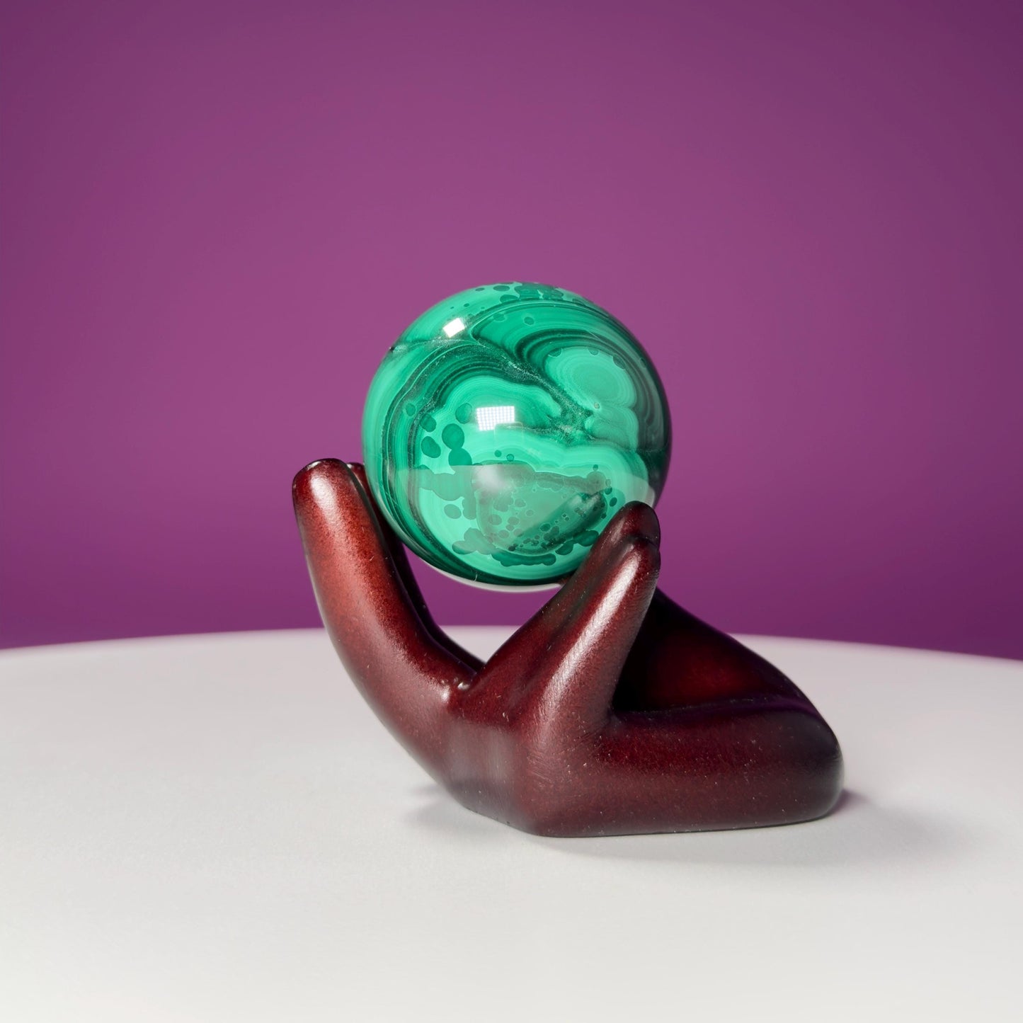 Malachite Sphere (Democratic Republic of the Congo) (Includes Hand Sphere Stand)