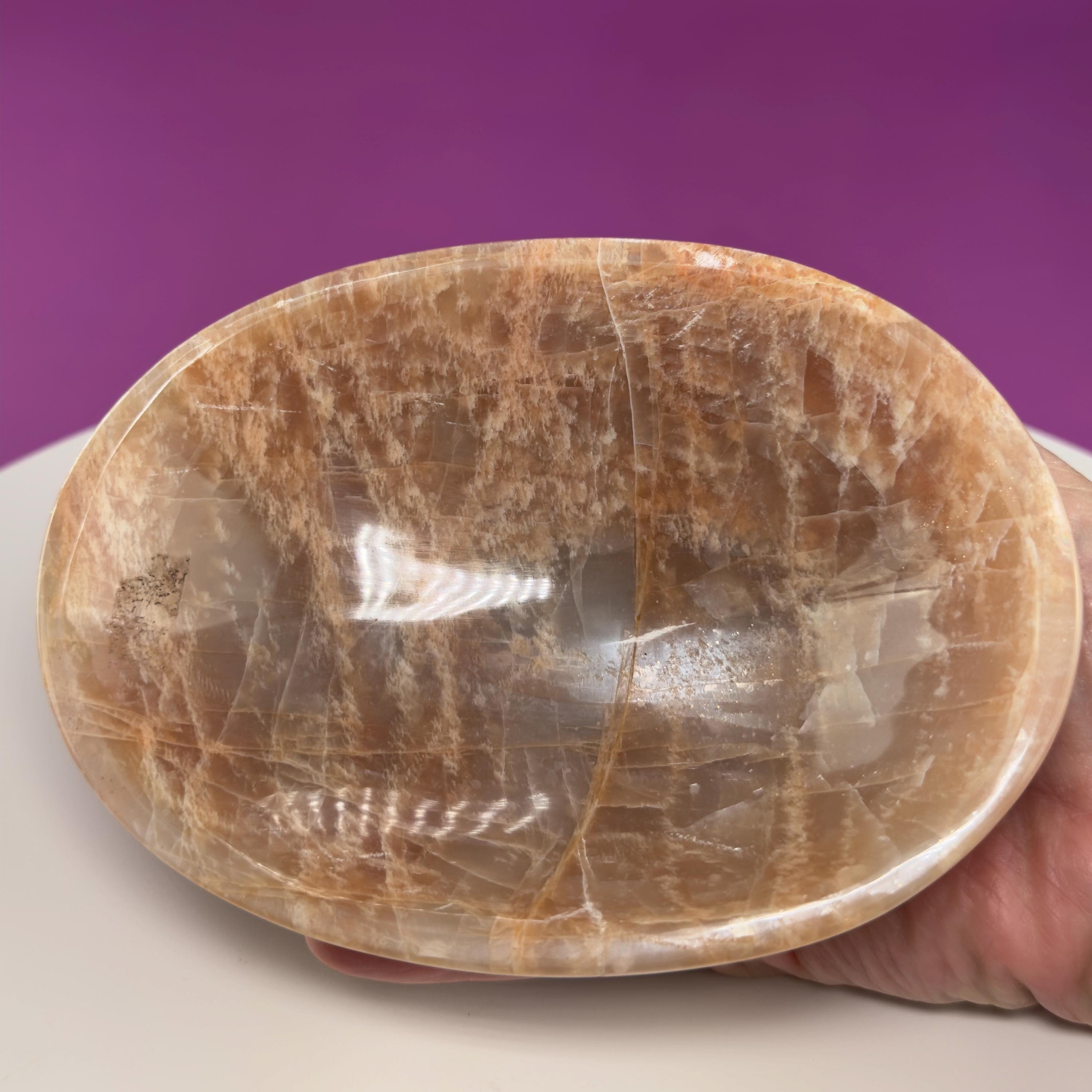 Moonstone Bowl | Crystal Charging & Ritual Offering Dish for Energy Work