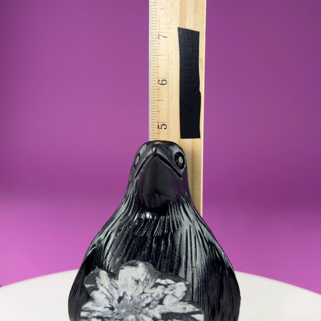 Chrysanthemum Stone Penguin Carving with Natural Flower Formation