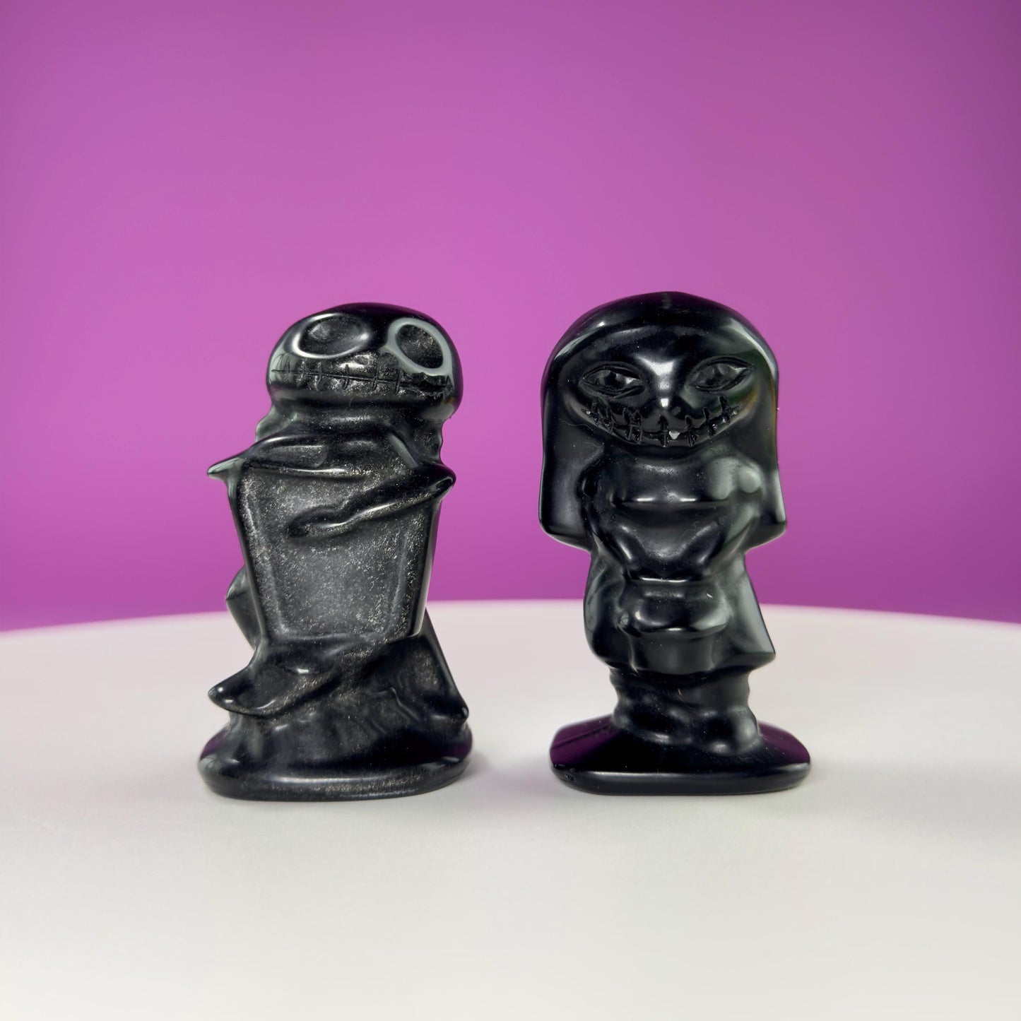 Black Obsidian Jack and Sally Carving