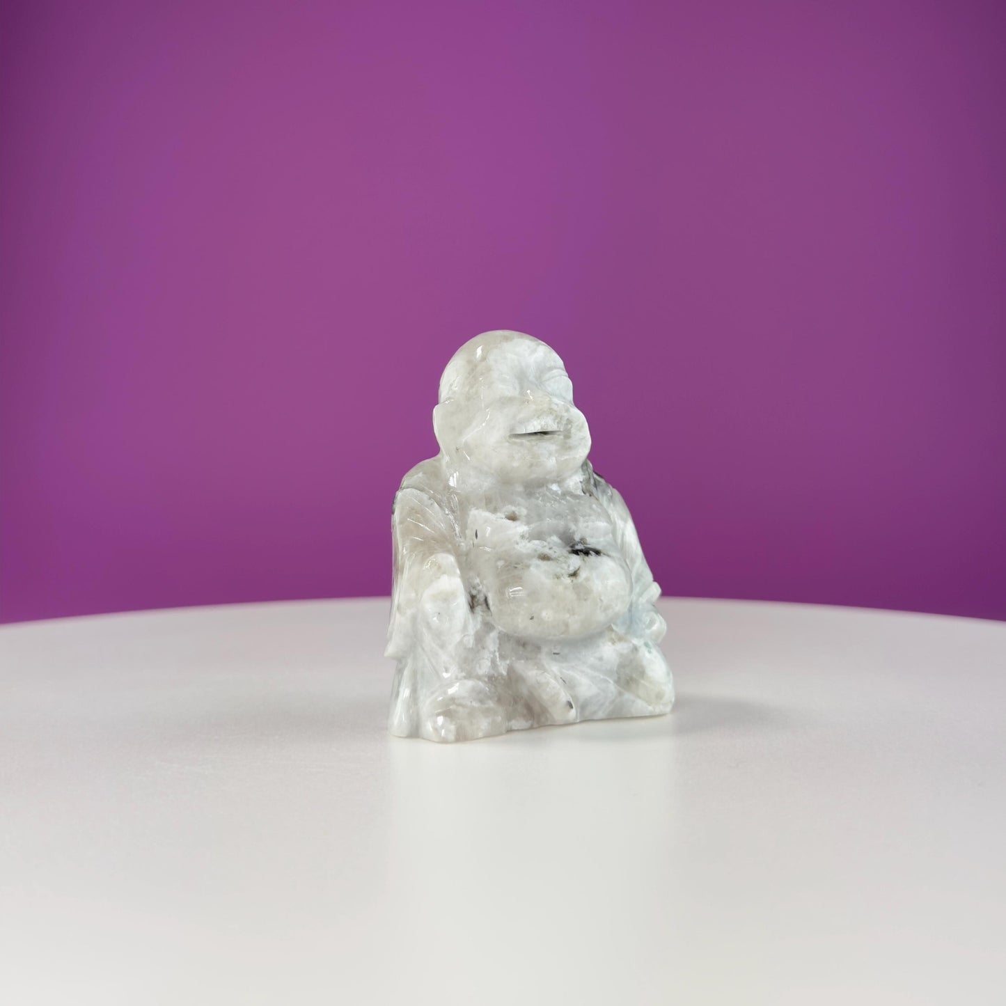 Rainbow Moonstone Buddha Carving