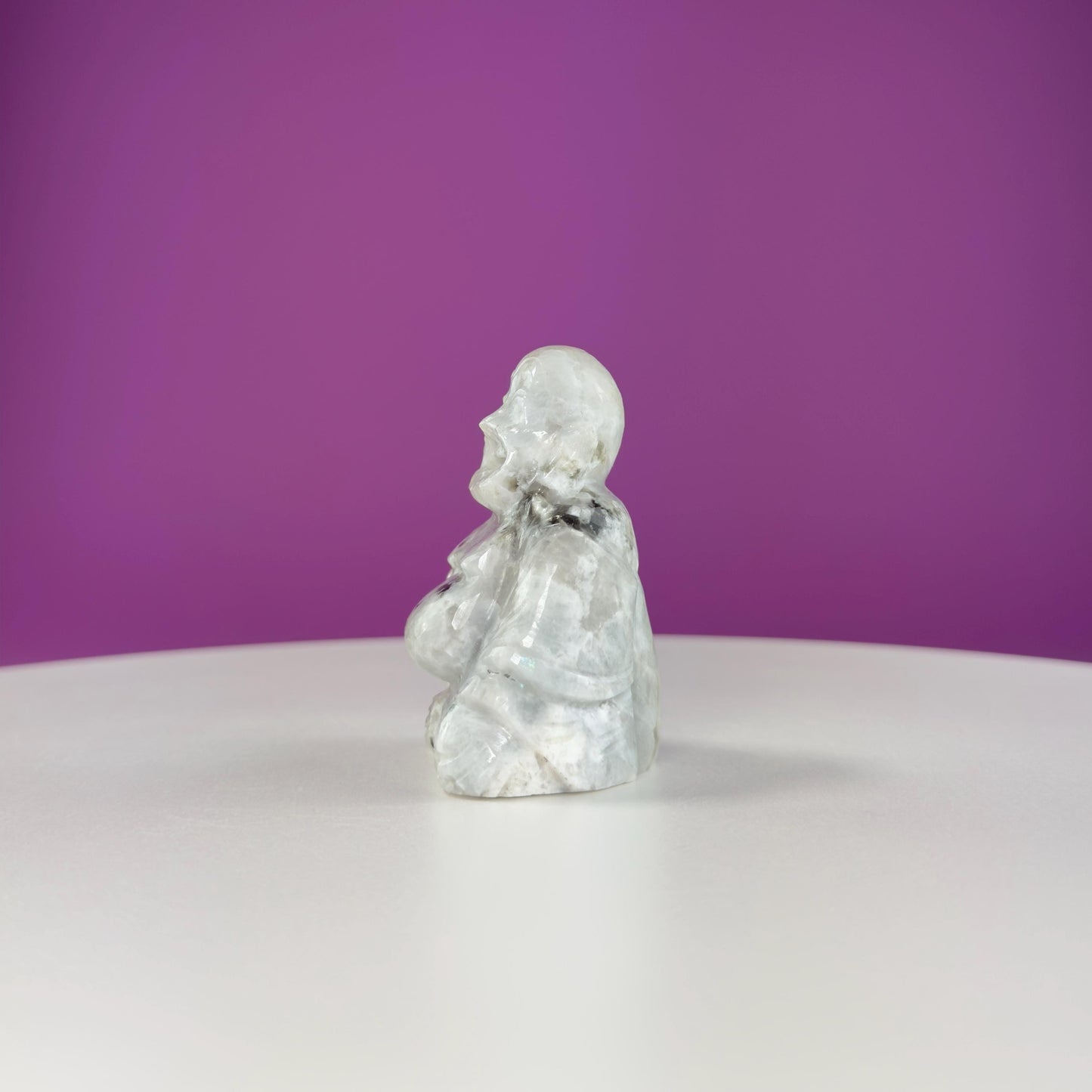 Rainbow Moonstone Buddha Carving