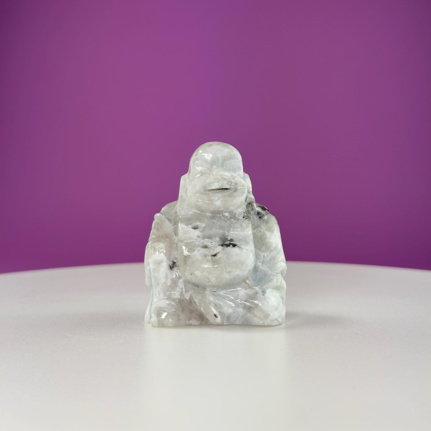 Rainbow Moonstone Buddha Carving