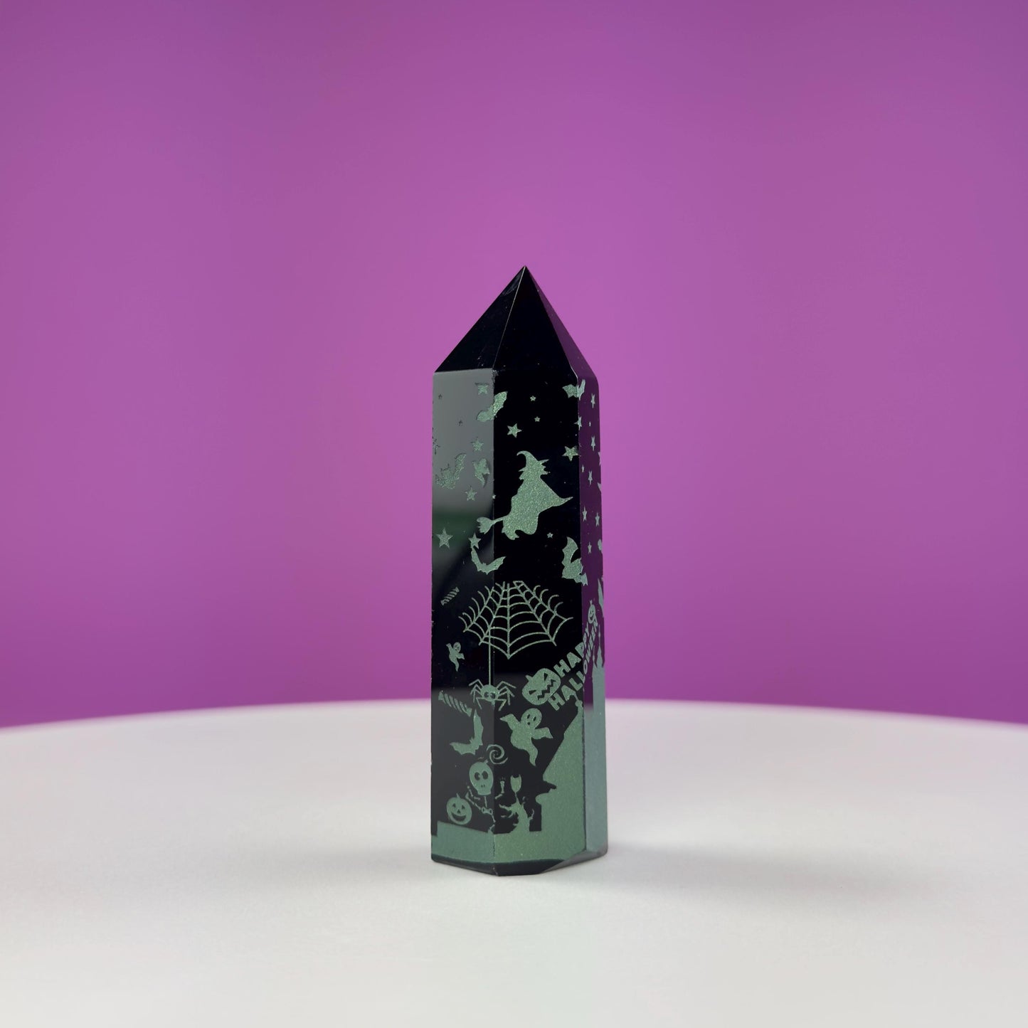 Black Obsidian Tower with Halloween Graphics