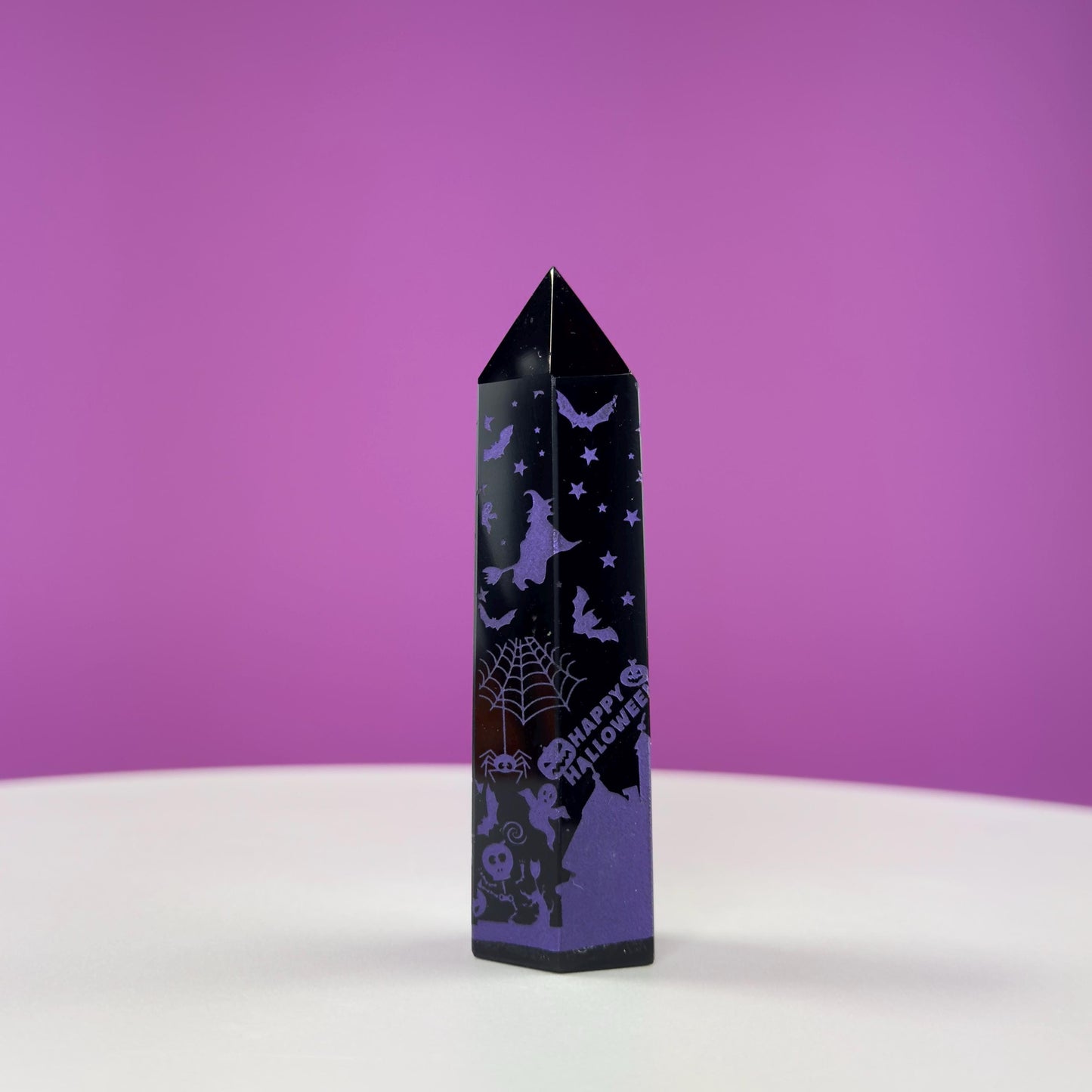 Black Obsidian Tower with Halloween Graphics
