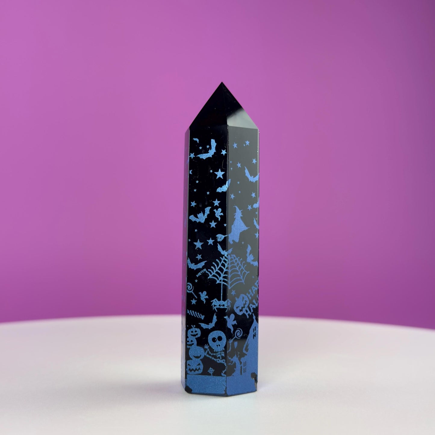 Black Obsidian Tower with Halloween Graphics