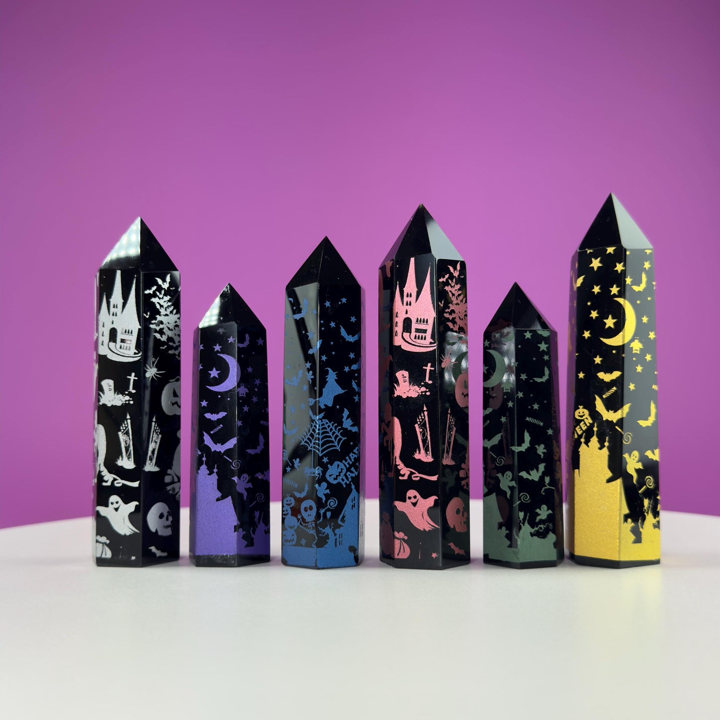 Black Obsidian Tower with Halloween Graphics