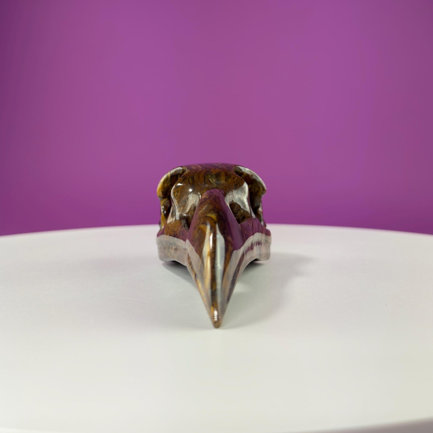 Tiger Eye Raven Skull