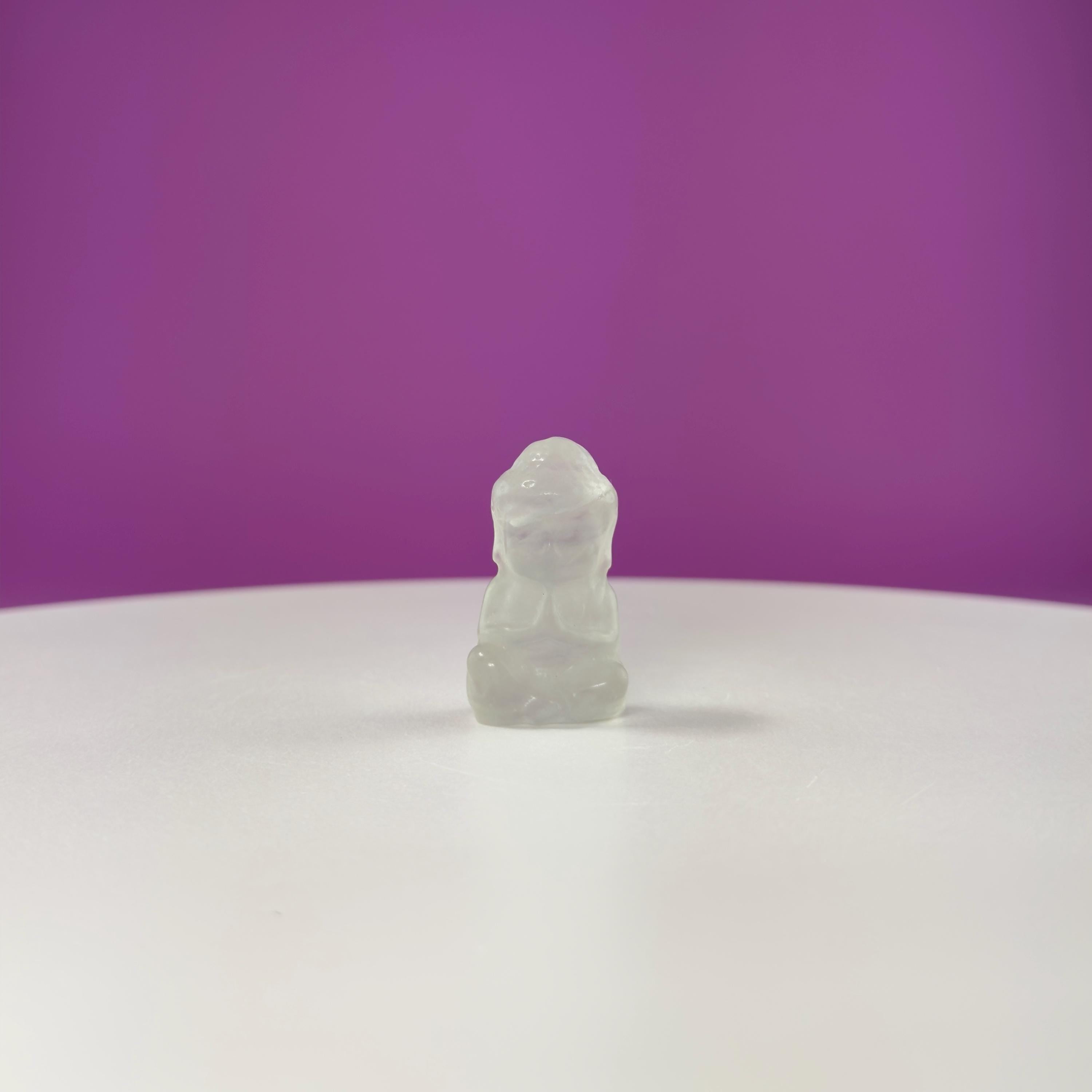 Crystal Baby Buddha Carving: Pocket-Sized Meditation Stone